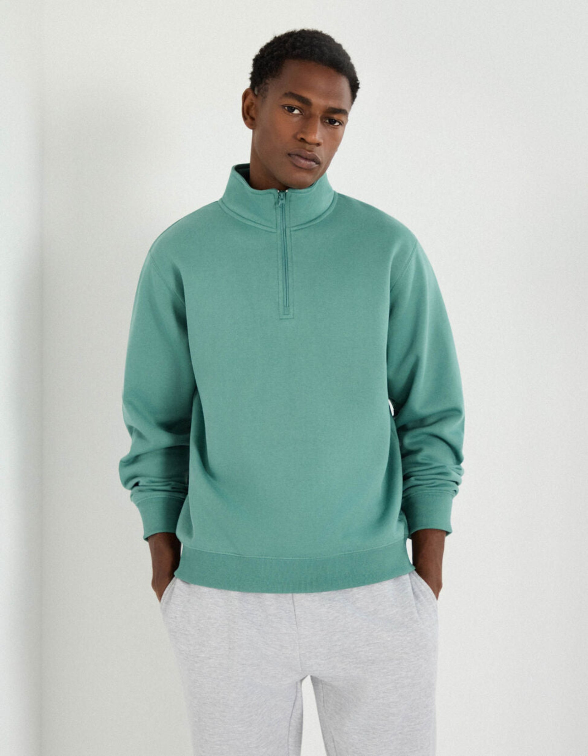 Men's Zip-Up Sweatshirt, Dark Green