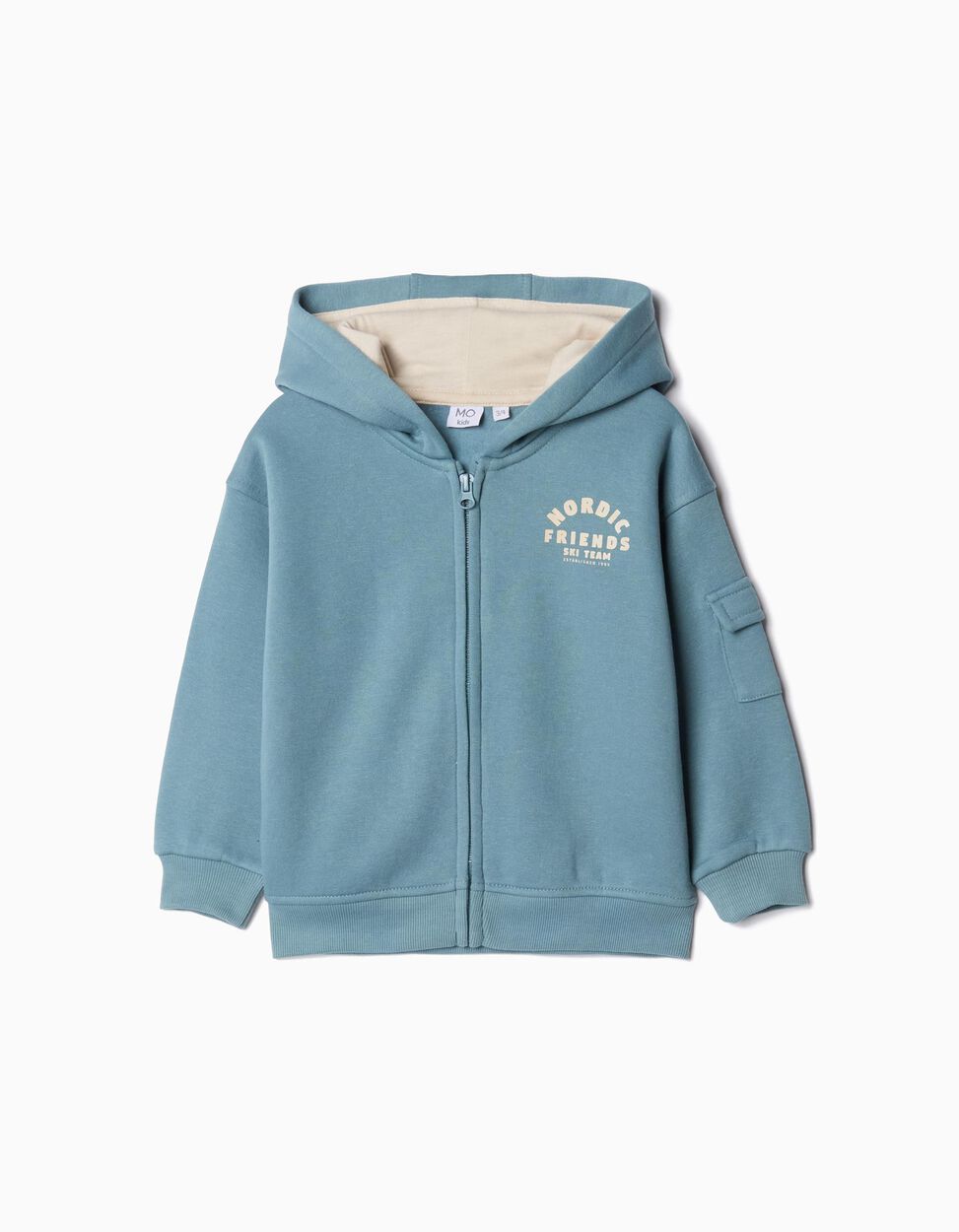 Hooded Plush Coat, Baby Boy, Light Blue