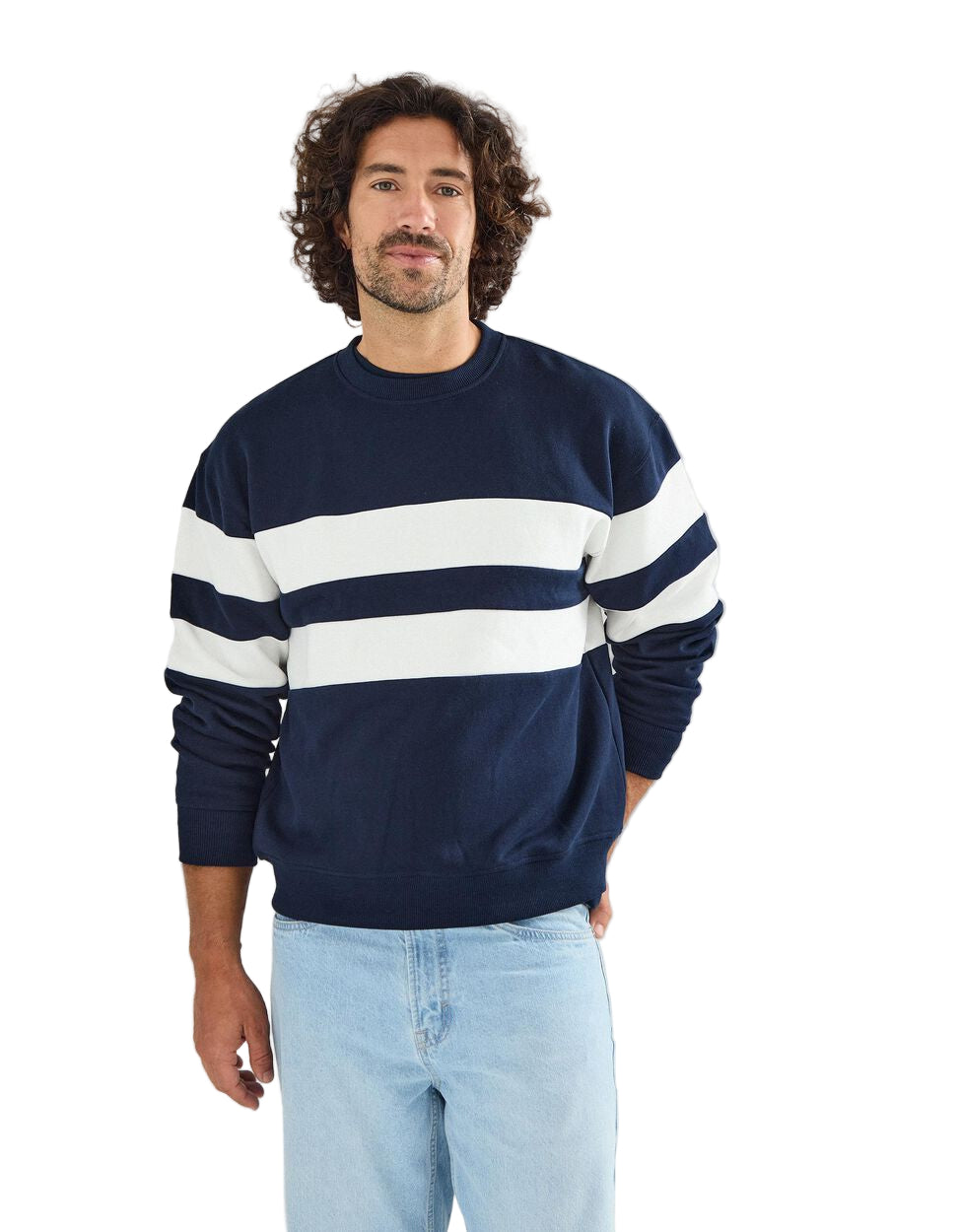 Dark Blue Men's Plush Sweatshirt