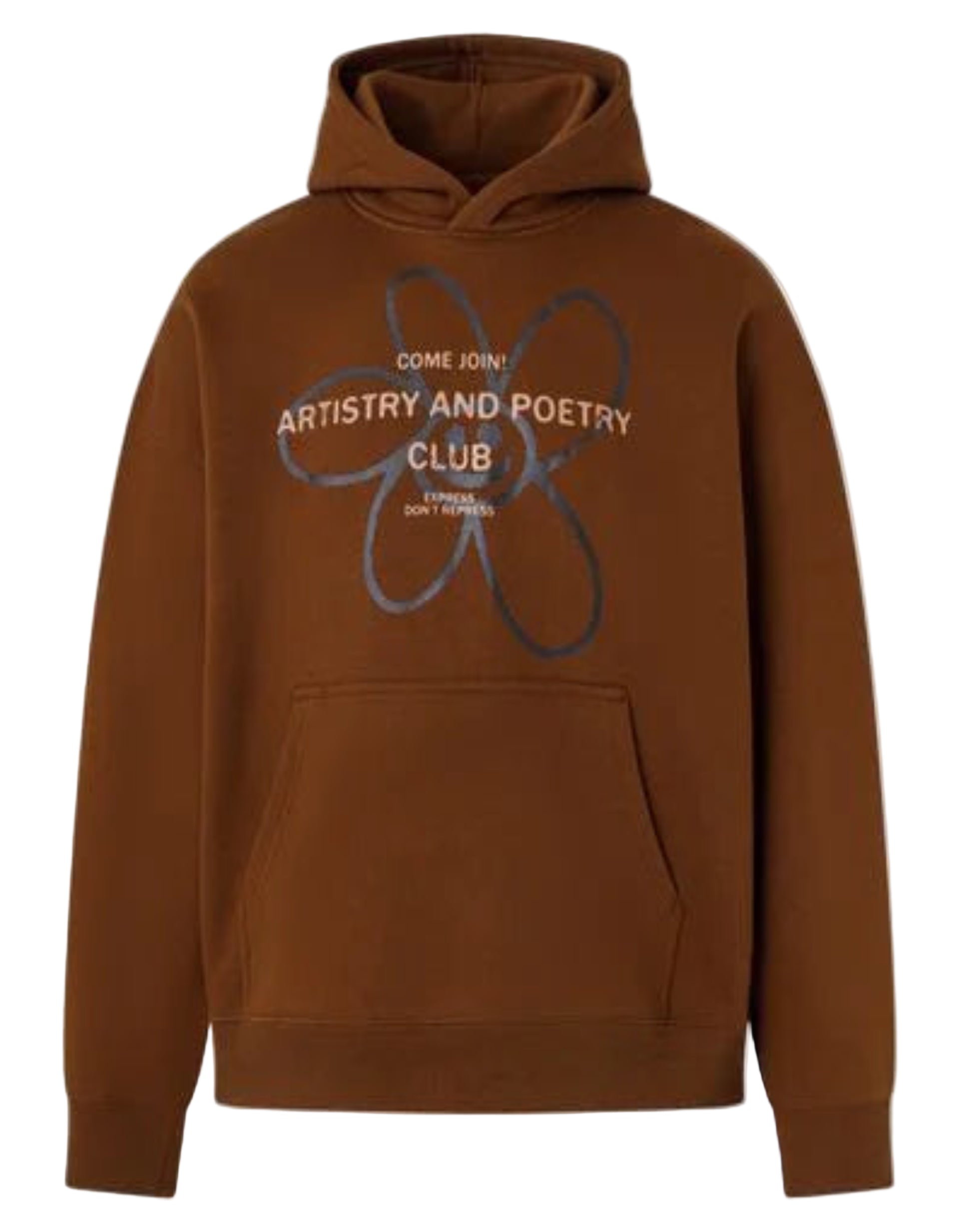 Boxy Fleece Hoodie with Lettering Print