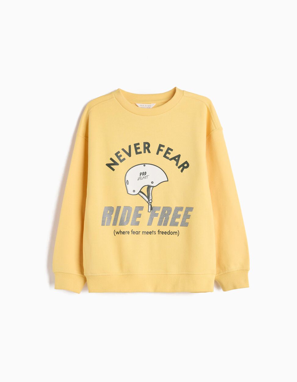 Printed Plush Sweatshirt, Boy, Yellow