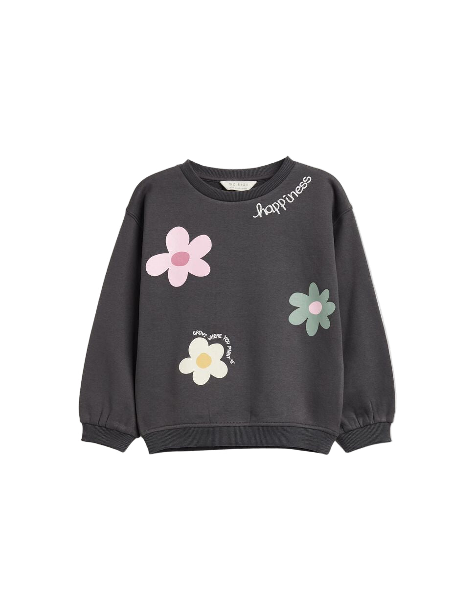 Girls' Dark Gray Plush Sweatshirt