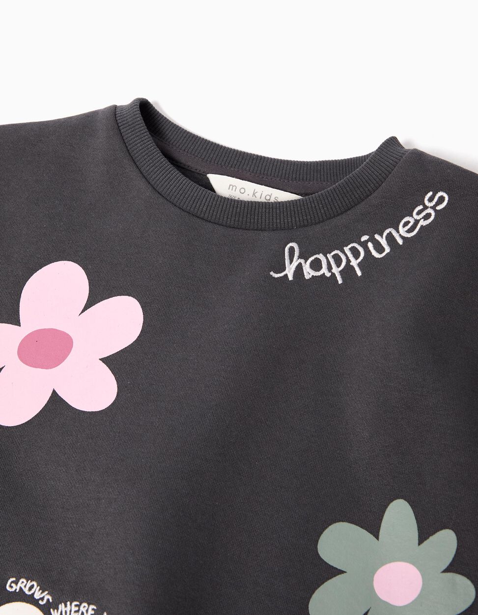 Girls' Dark Gray Plush Sweatshirt