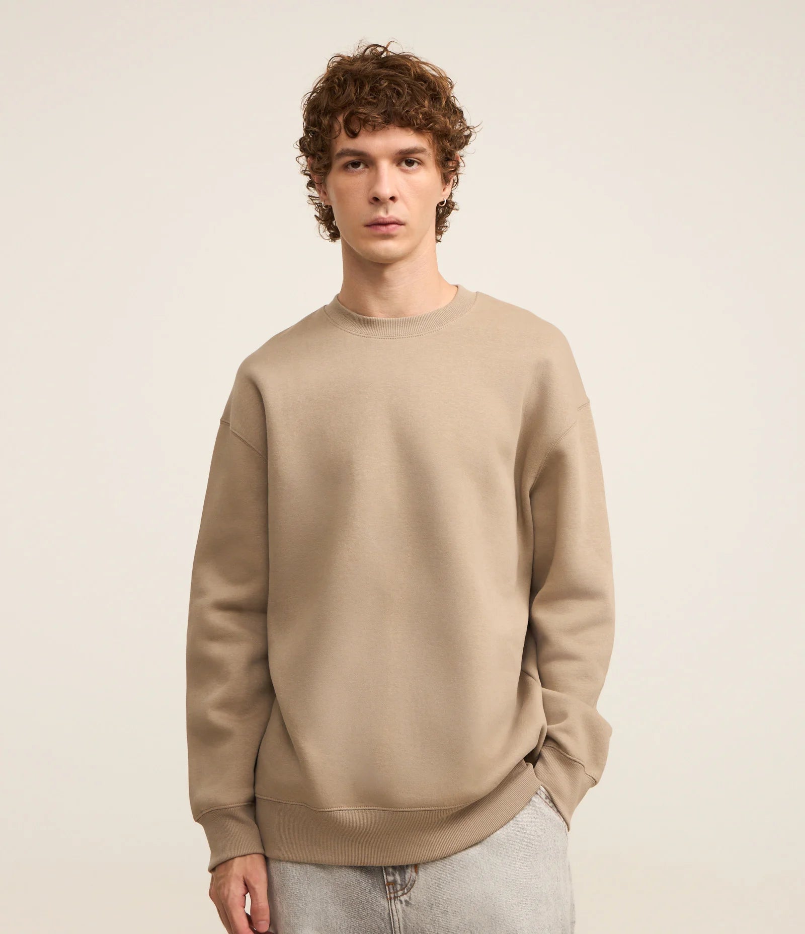 Relaxed Basic Gray Sweatshirt Jacket
