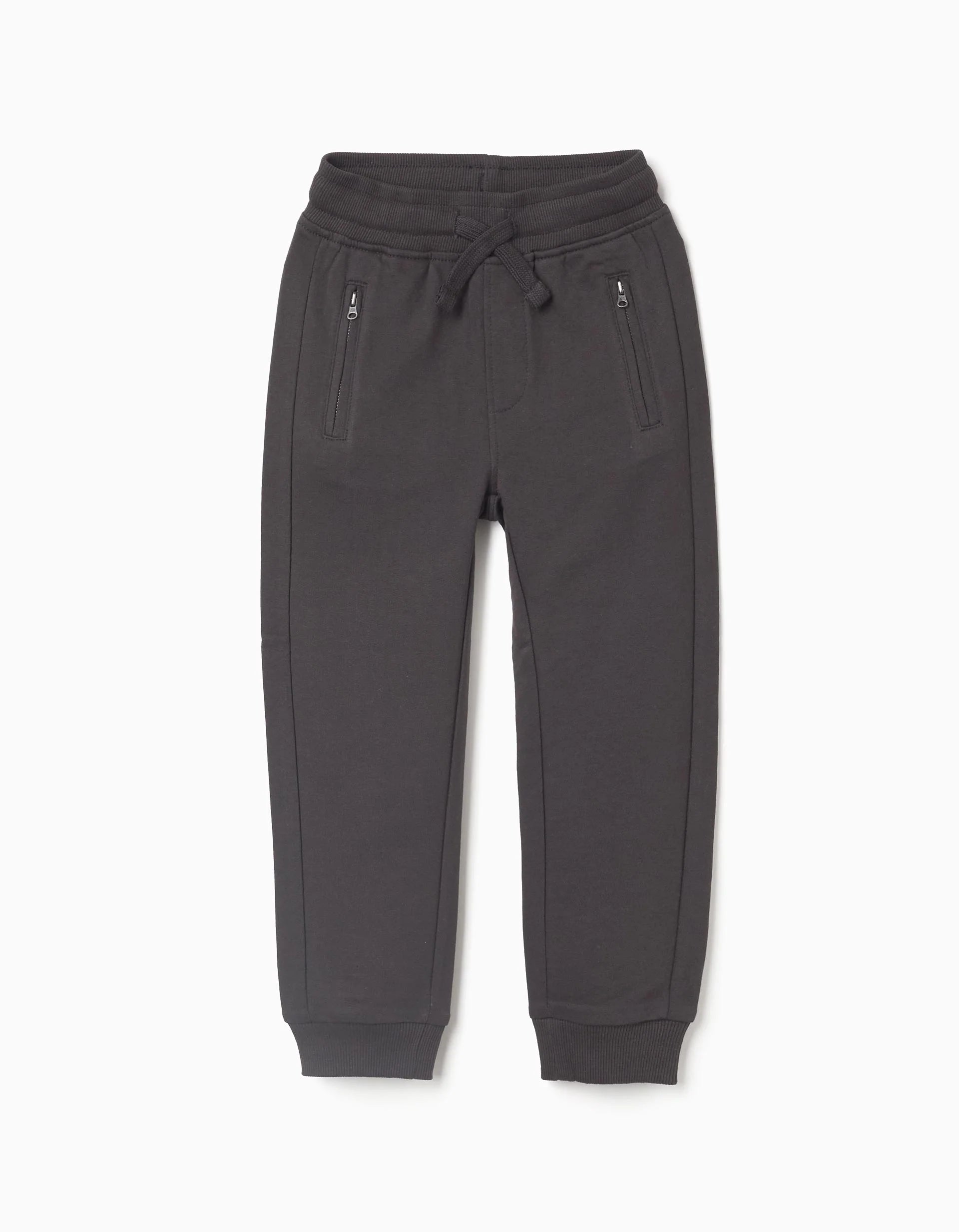 Boys' Slim Joggers with Sealed Pockets, Black