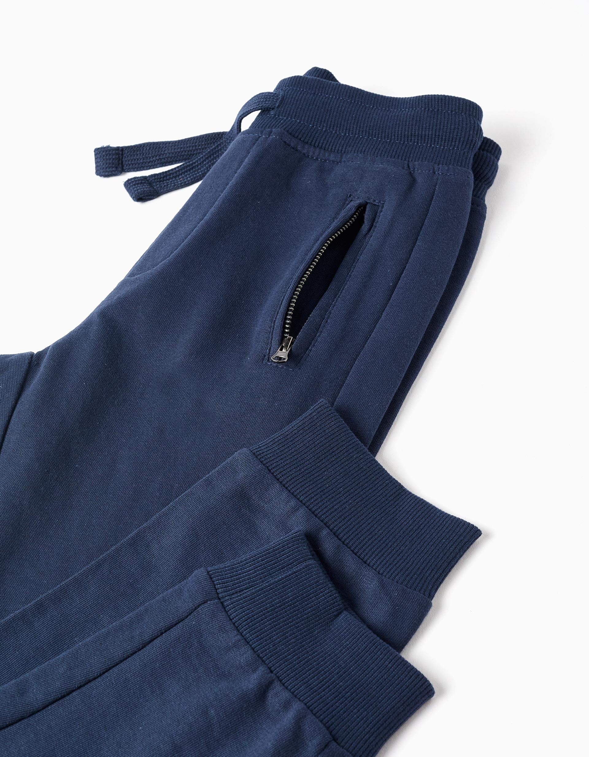 Boys' Slim Joggers with Sealed Pockets, Dark Blue