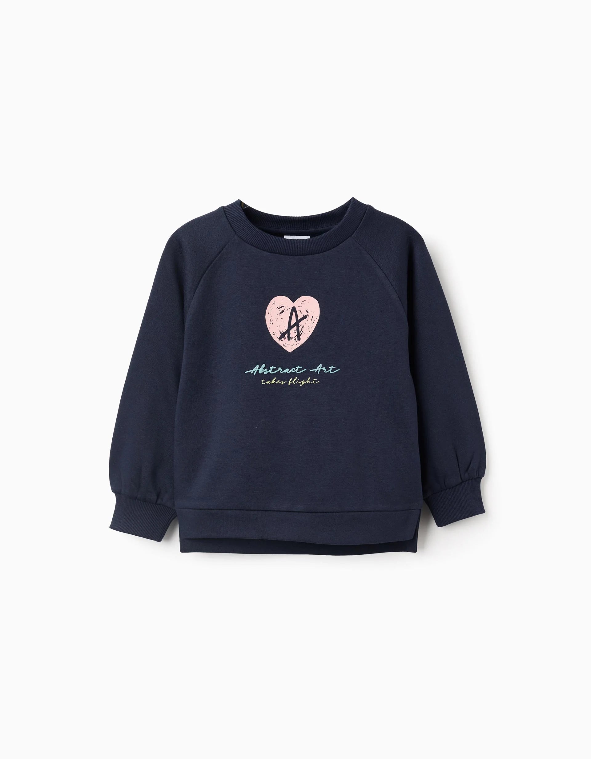 Girls' Embossed Print Sweatshirt, Dark Blue
