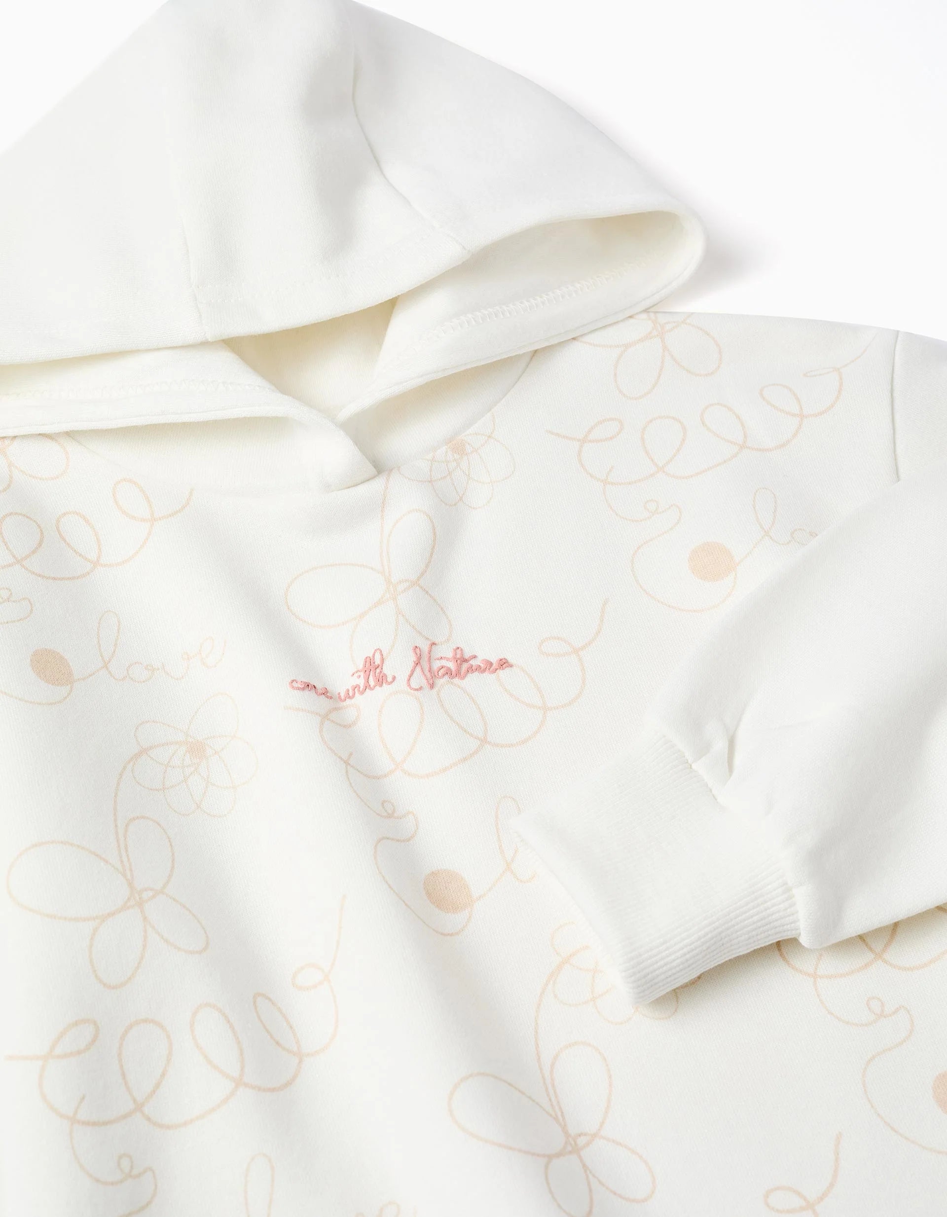 Girls' 'Nature' Hooded Sweatshirt, White