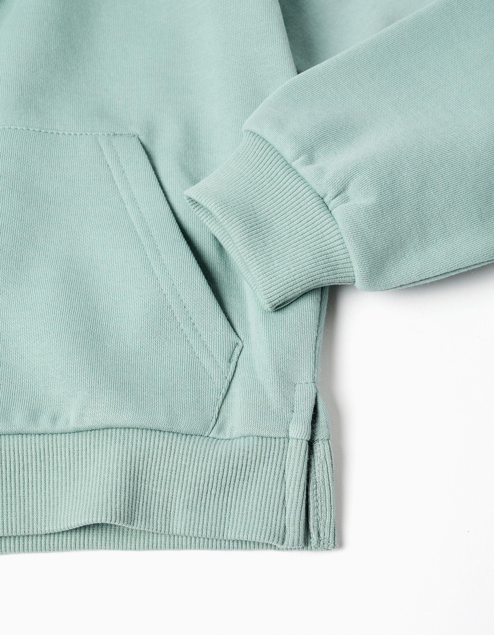 Girls' Light Green Cardigan and Trousers Set