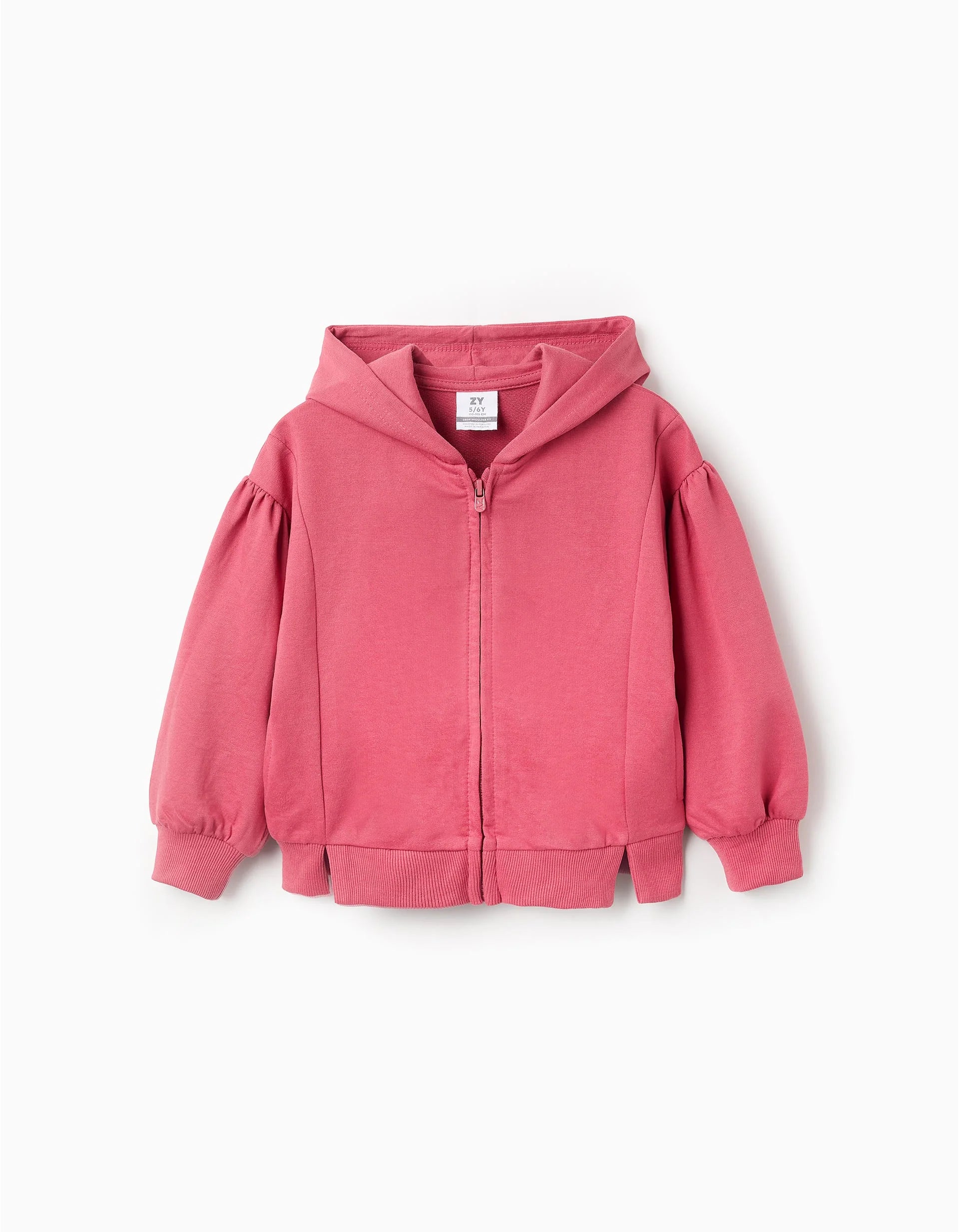Girl's Hooded Drop Shoulder Coat, Pink