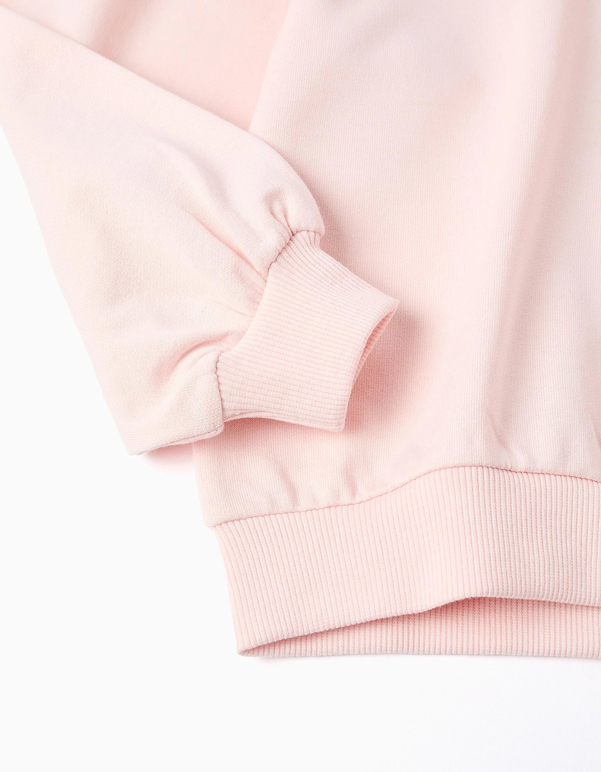 Girls' pink bow-neck sweatshirt