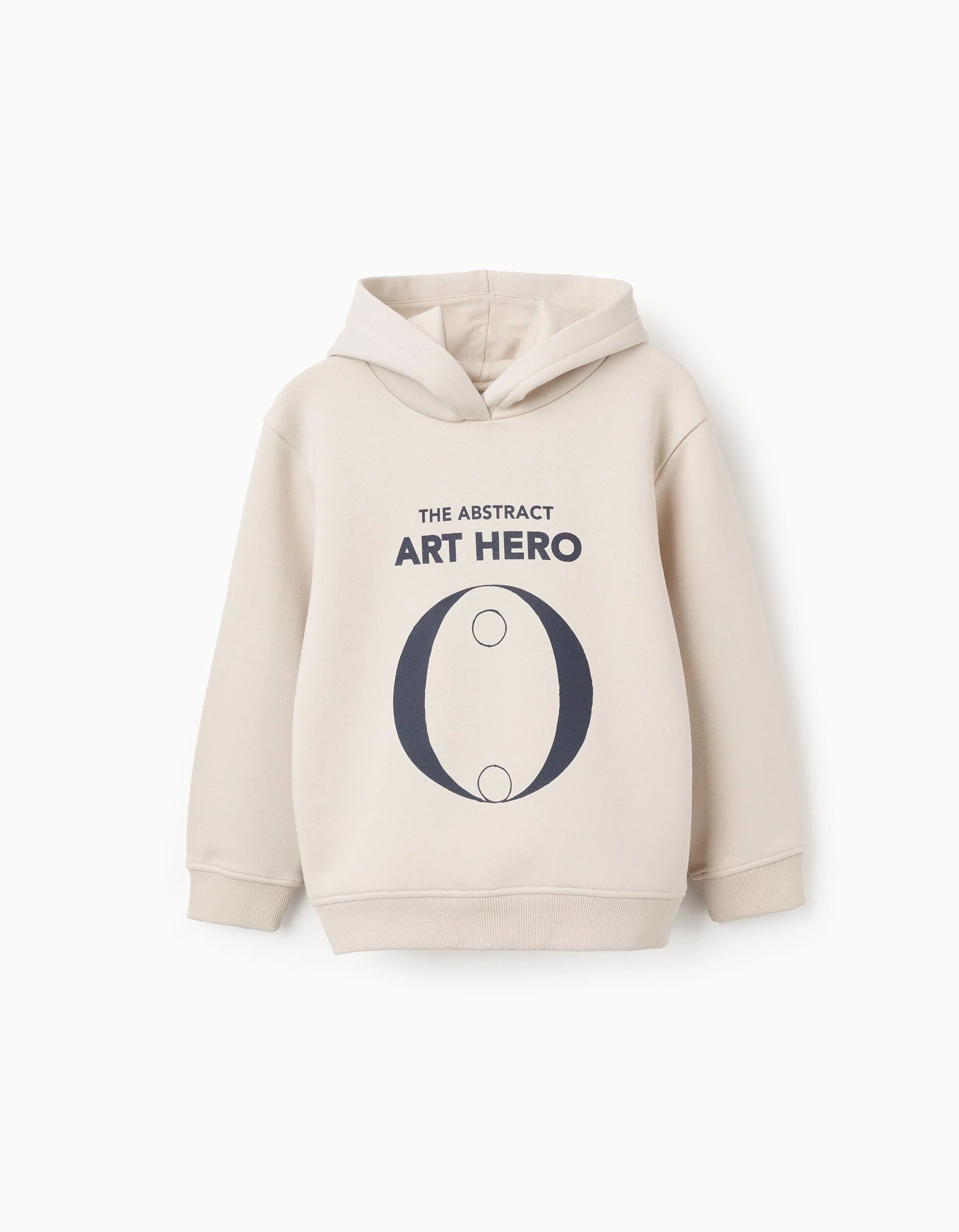 Boys' 'Abstratc' Hooded Sweatshirt with Print, Beige
