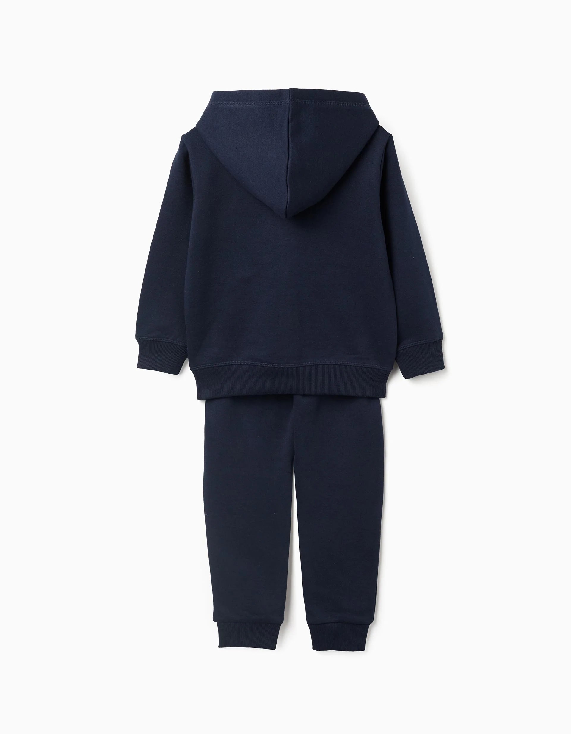 Boys' Hooded Jacket + T-shirt + Trousers, Dark Blue/White