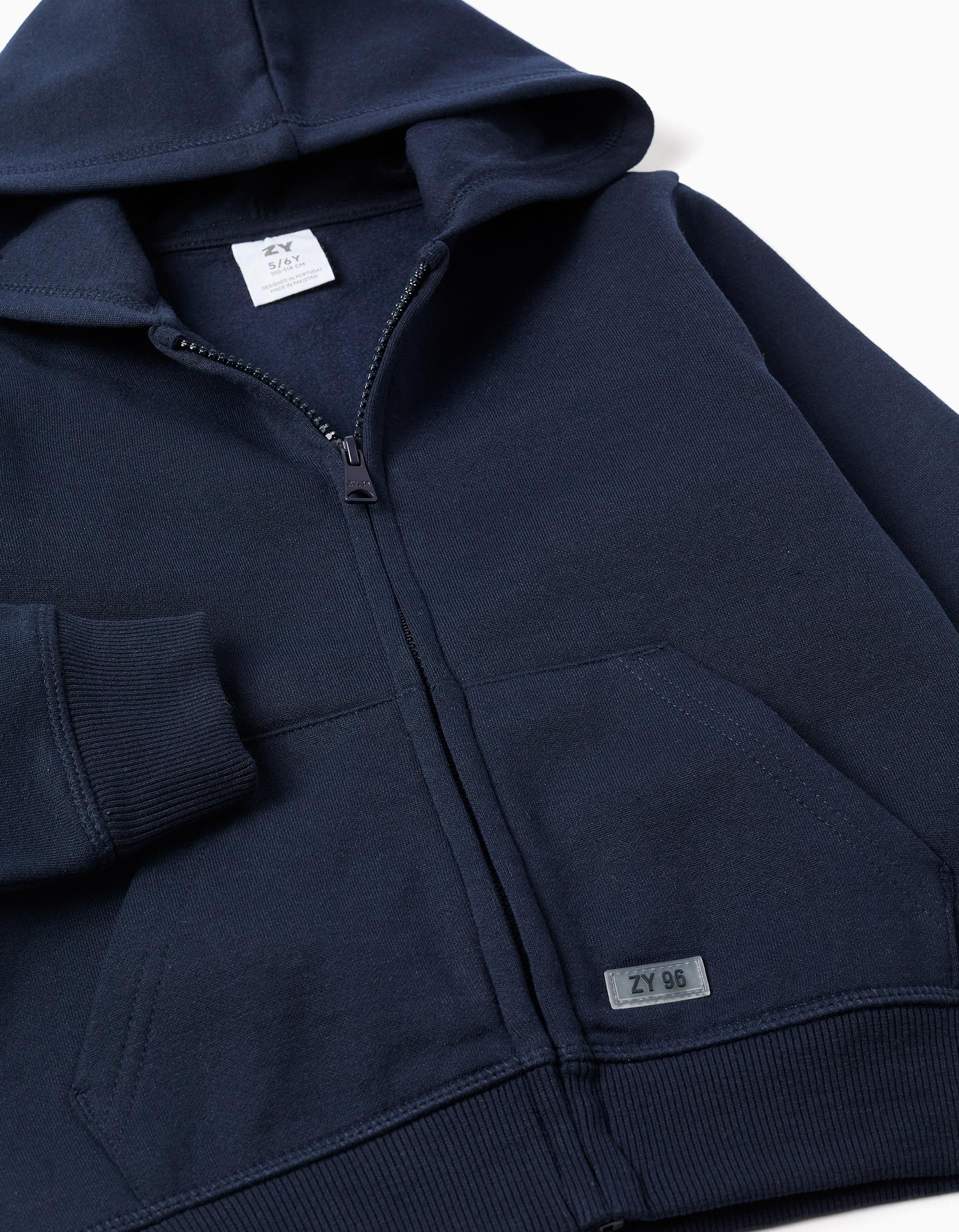 Boys' Hooded Jacket + T-shirt + Trousers, Dark Blue/White
