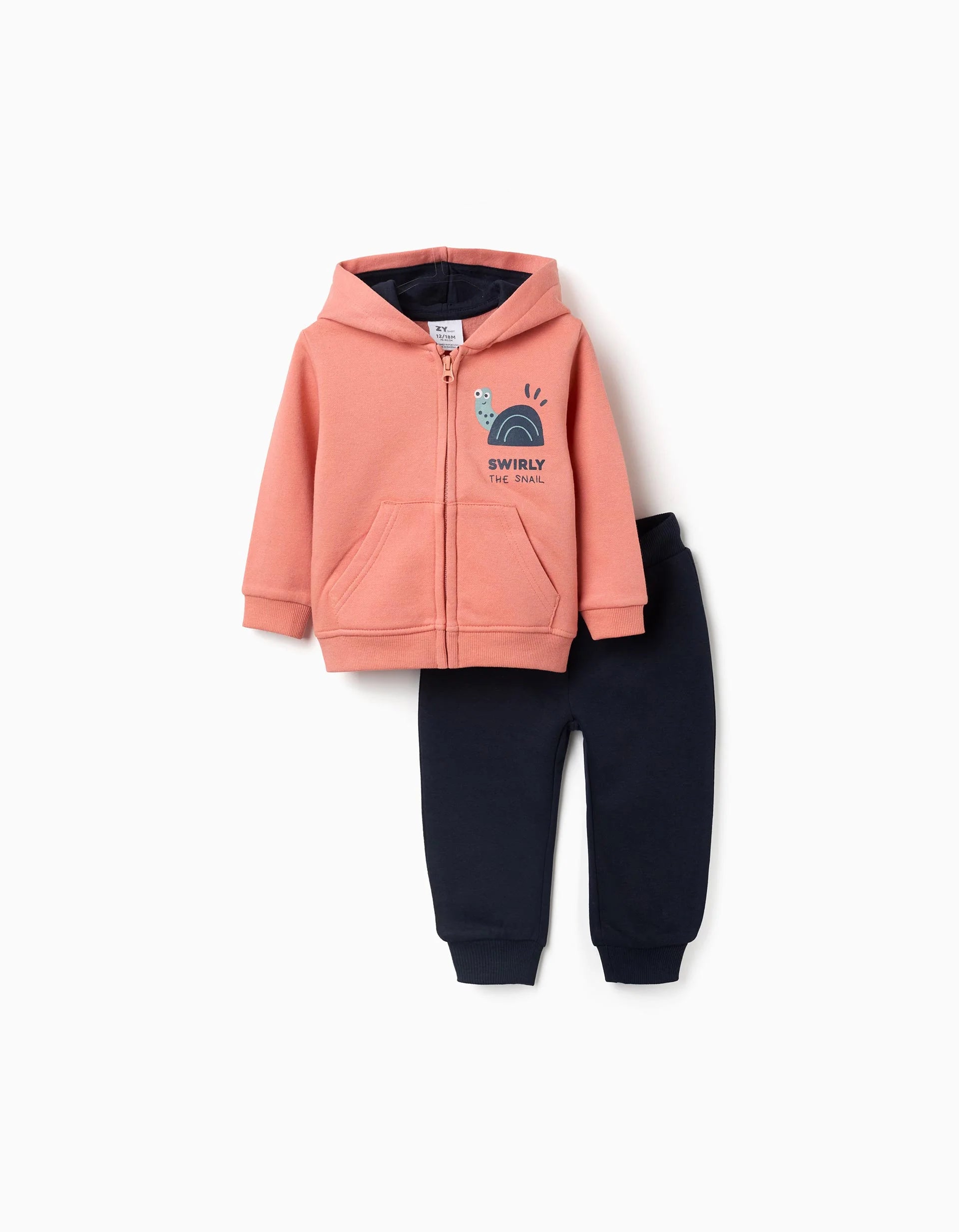 Carded Jacket and Pants Set for Baby Boy, Orange/Blue