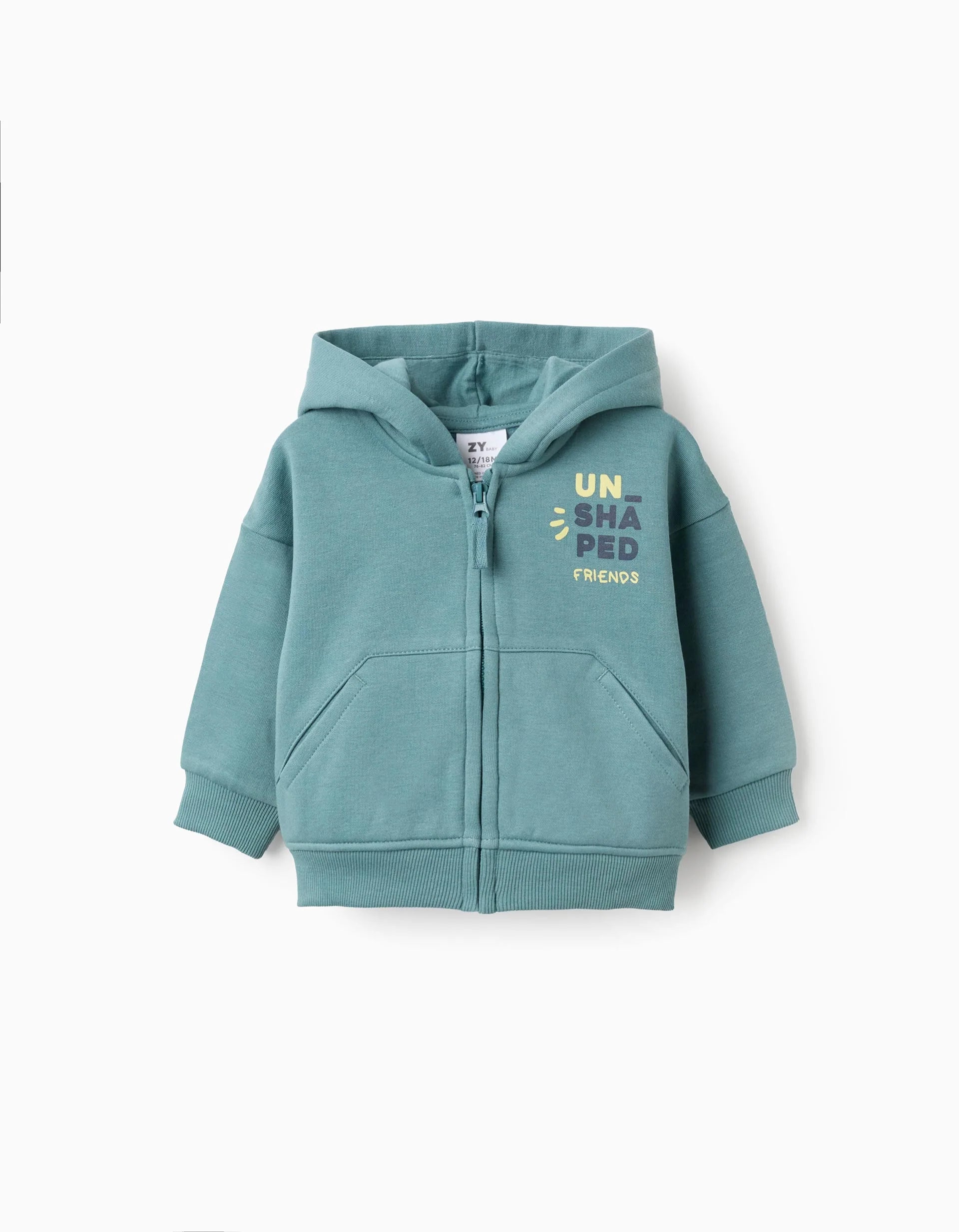 Firends Baby Boy's Brushed Hooded Coat, Turquoise
