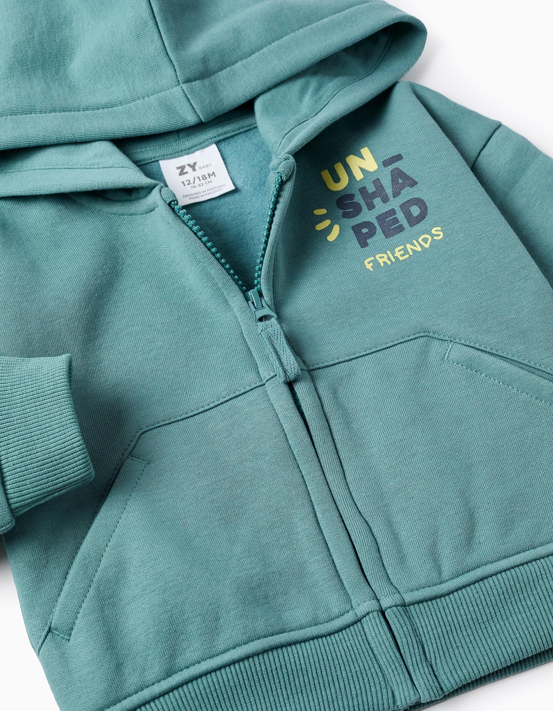 Firends Baby Boy's Brushed Hooded Coat, Turquoise
