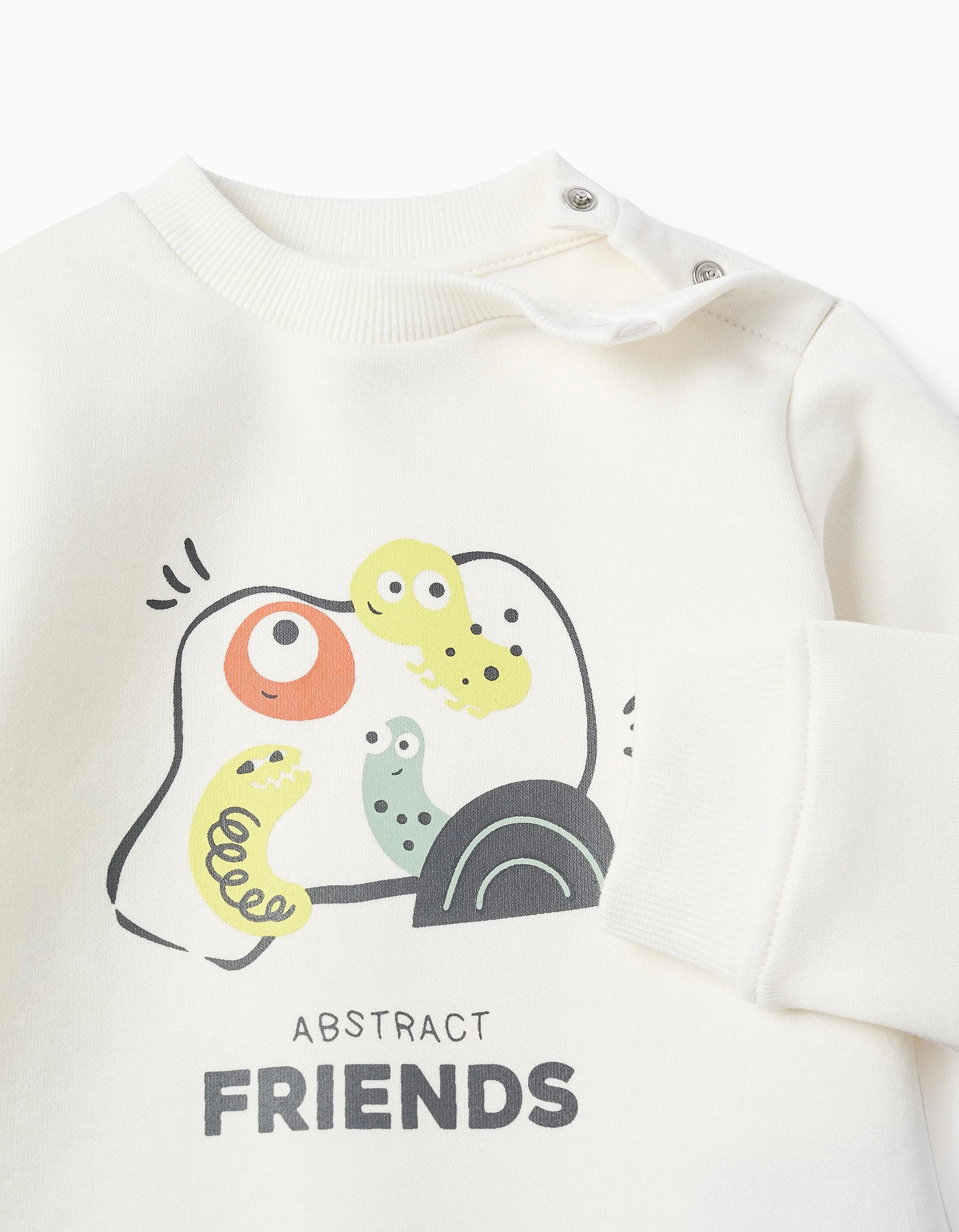 'Friends' Baby Boy's Fleece Tracksuit, White/Grey
