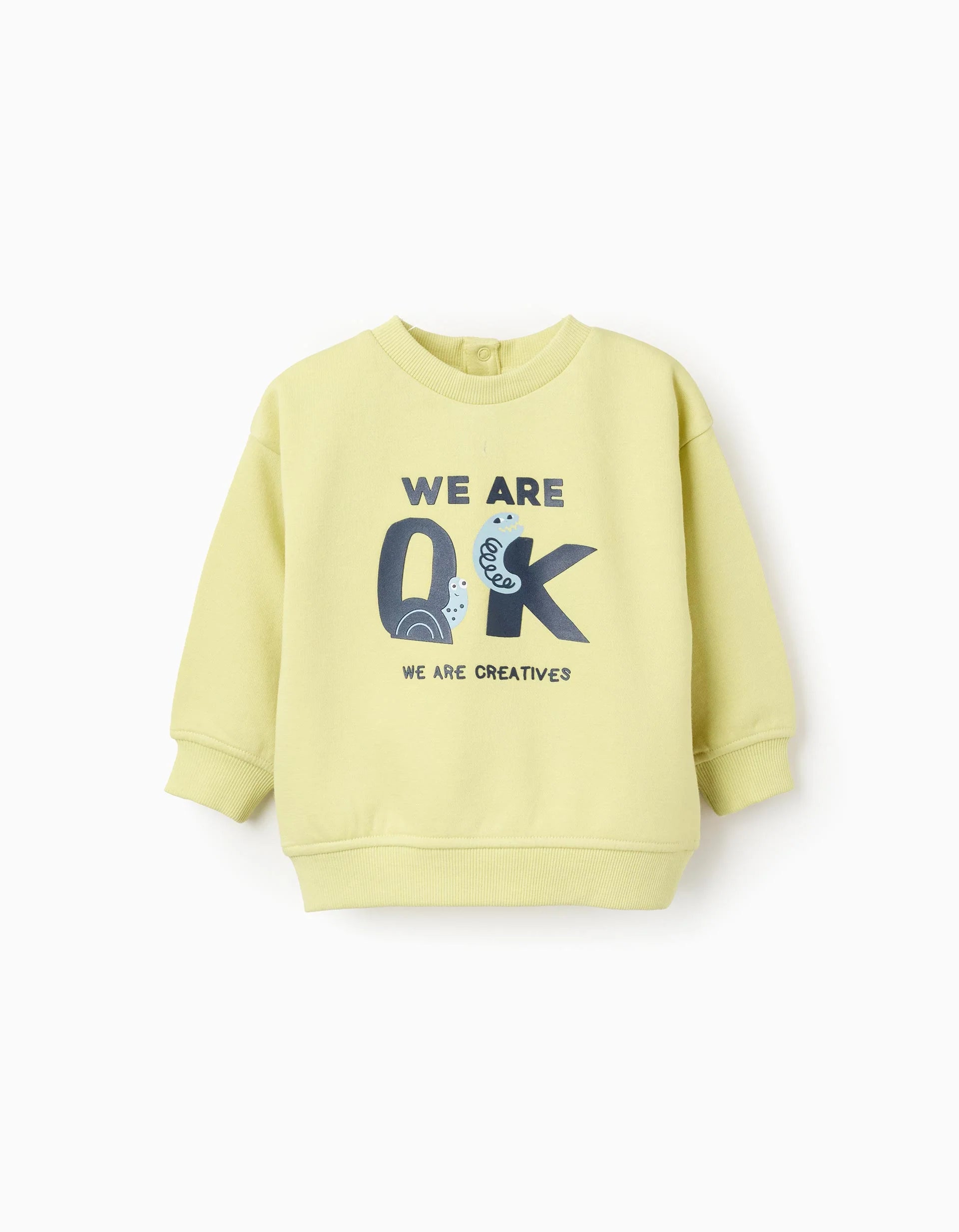 'Creatives' Printed Sweatshirt for Baby Boys, Yellow