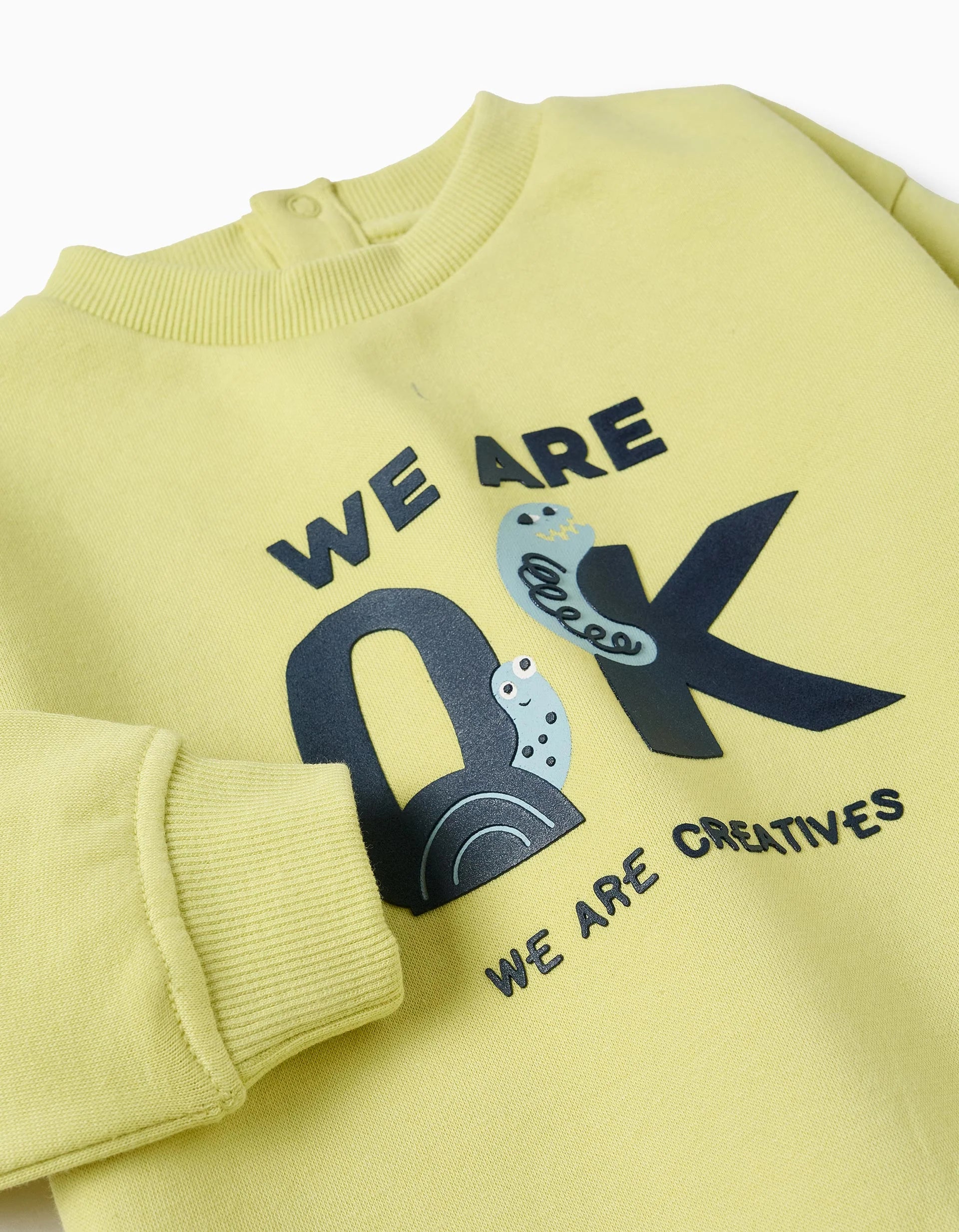 'Creatives' Printed Sweatshirt for Baby Boys, Yellow