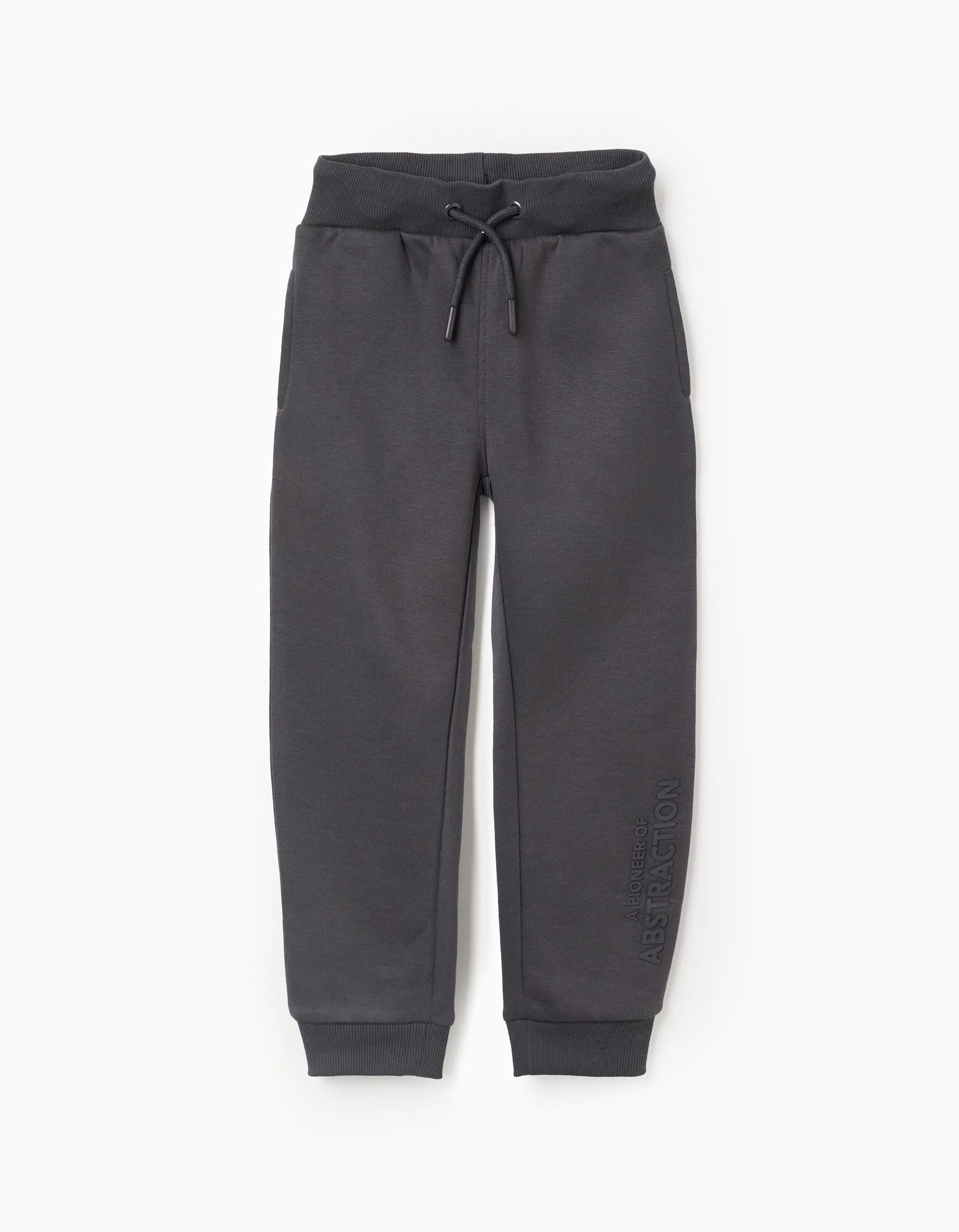 Boys' Slim Fit Brushed Joggers, Dark Gray