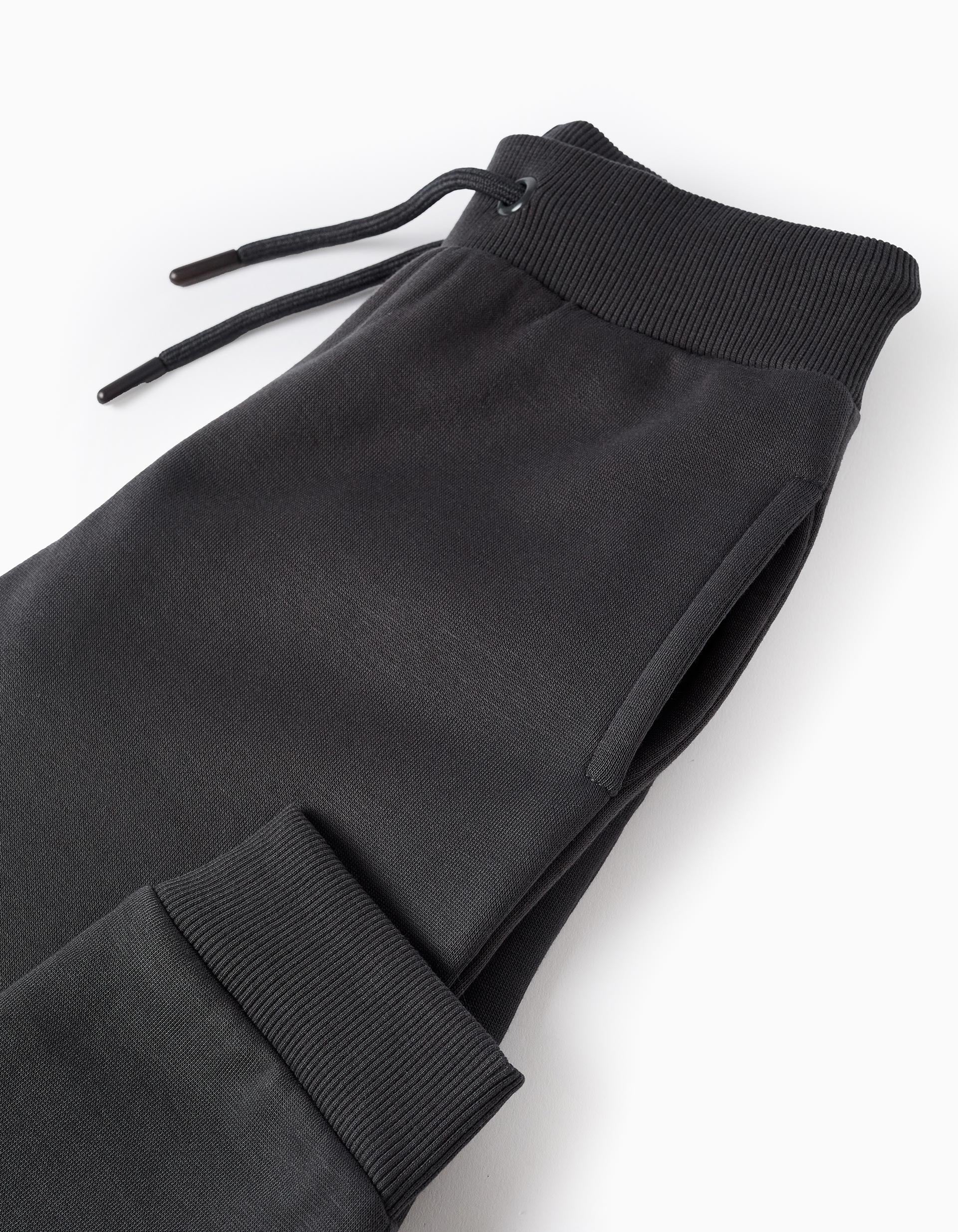 Boys' Slim Fit Brushed Joggers, Dark Gray