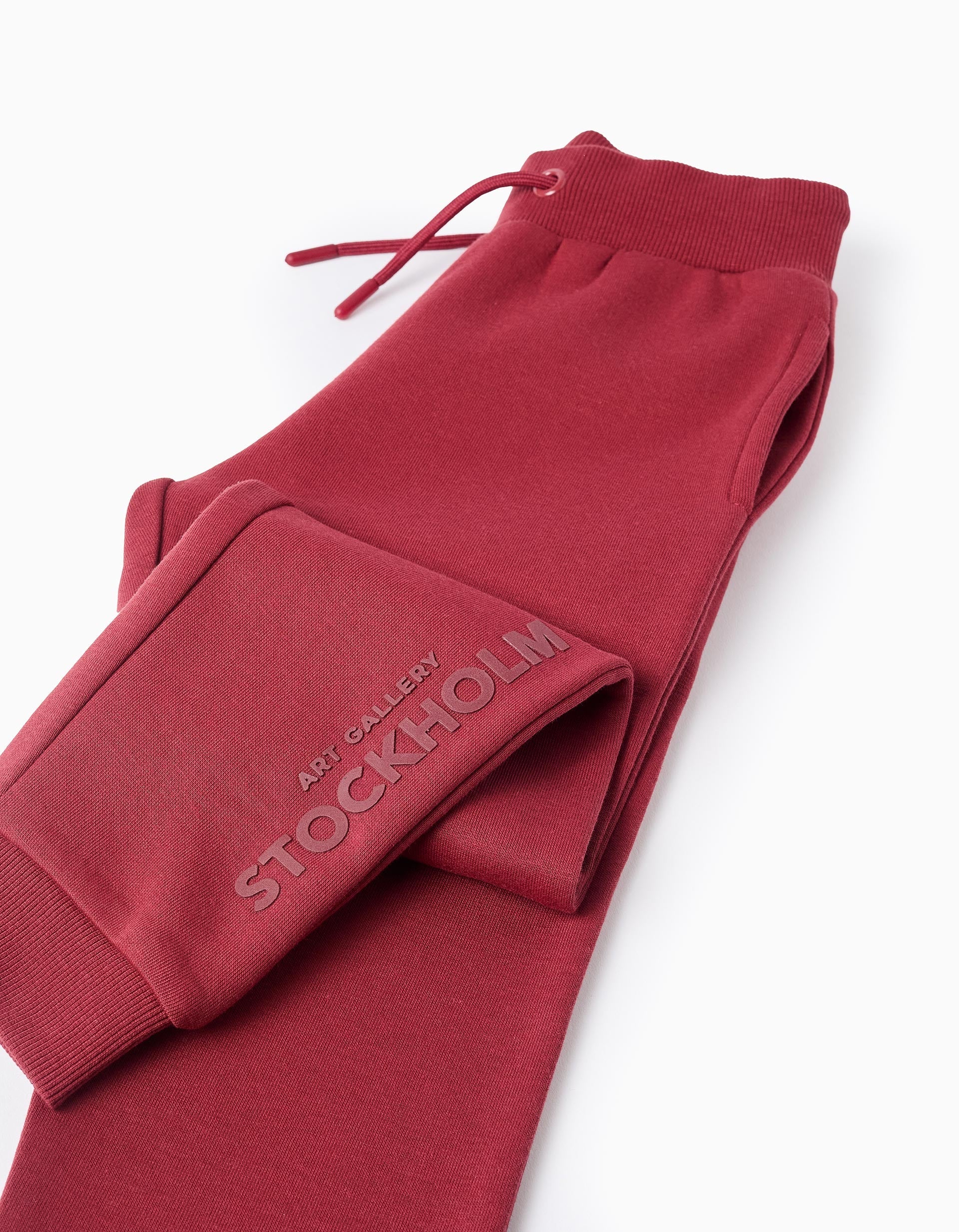 Boys' Stockholm Brushed Joggers, Dark Red
