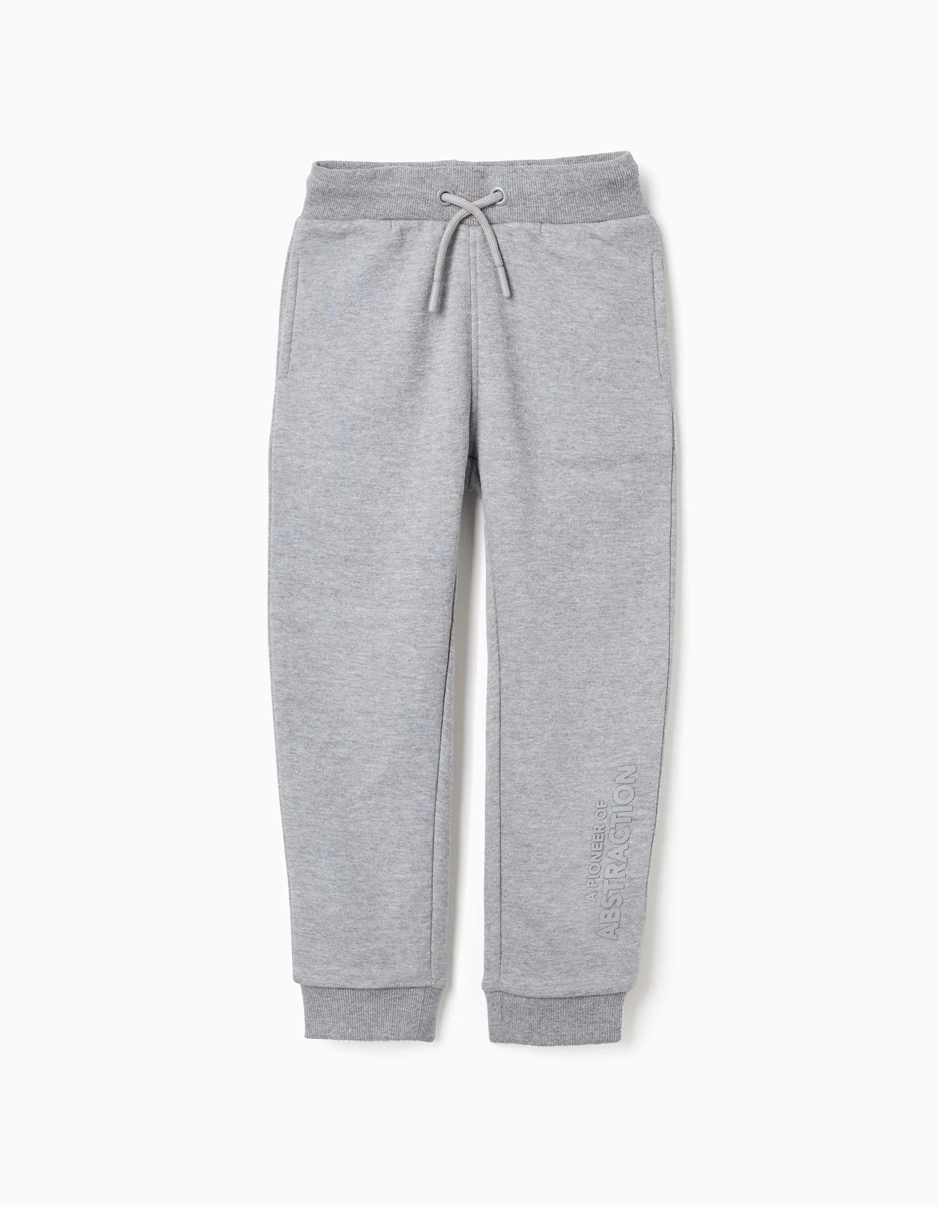 Boys' Light Gray Printed Joggers