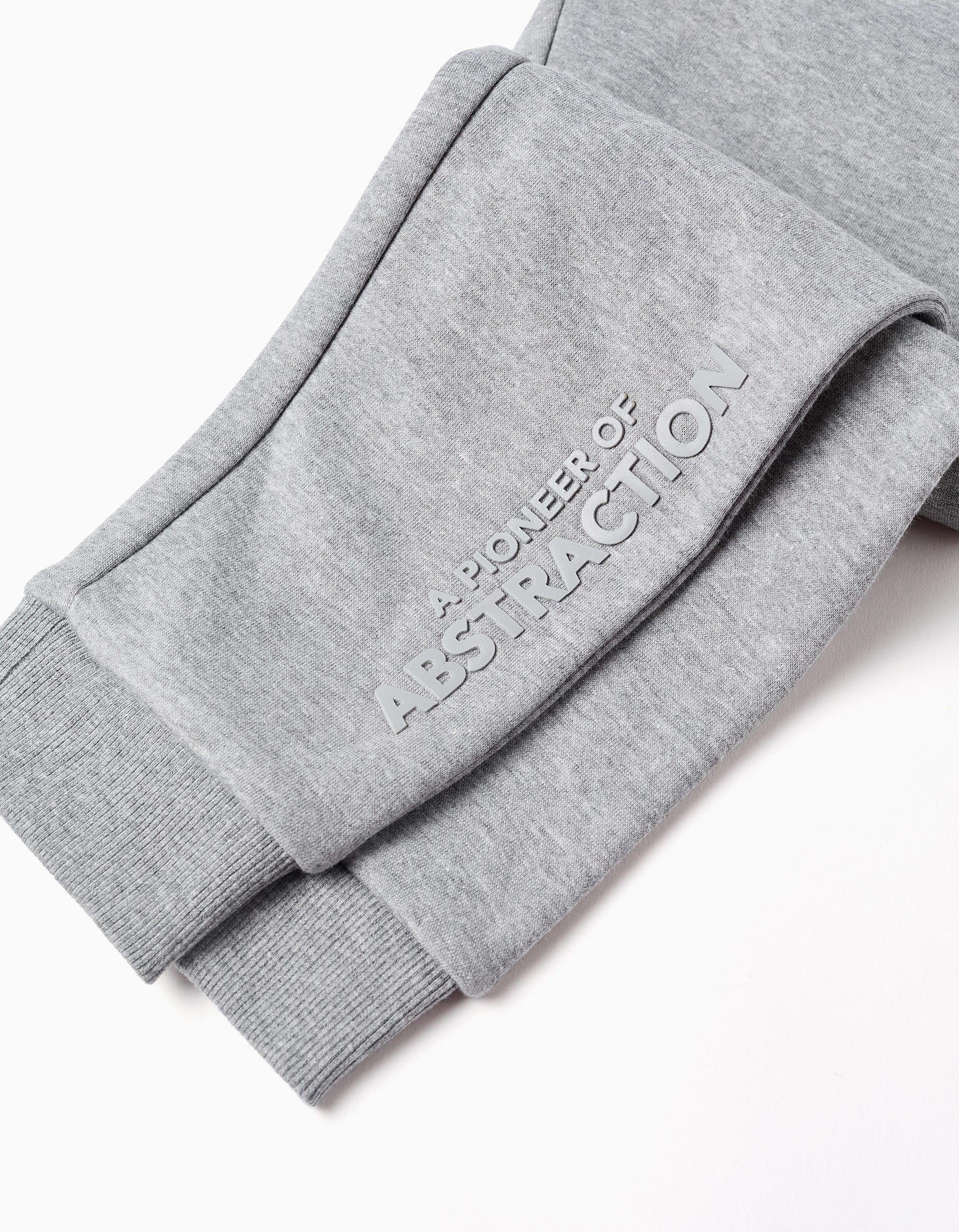 Boys' Light Gray Printed Joggers