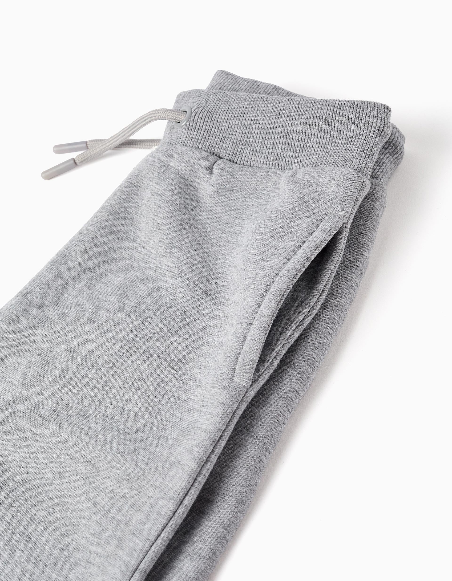 Boys' Light Gray Printed Joggers