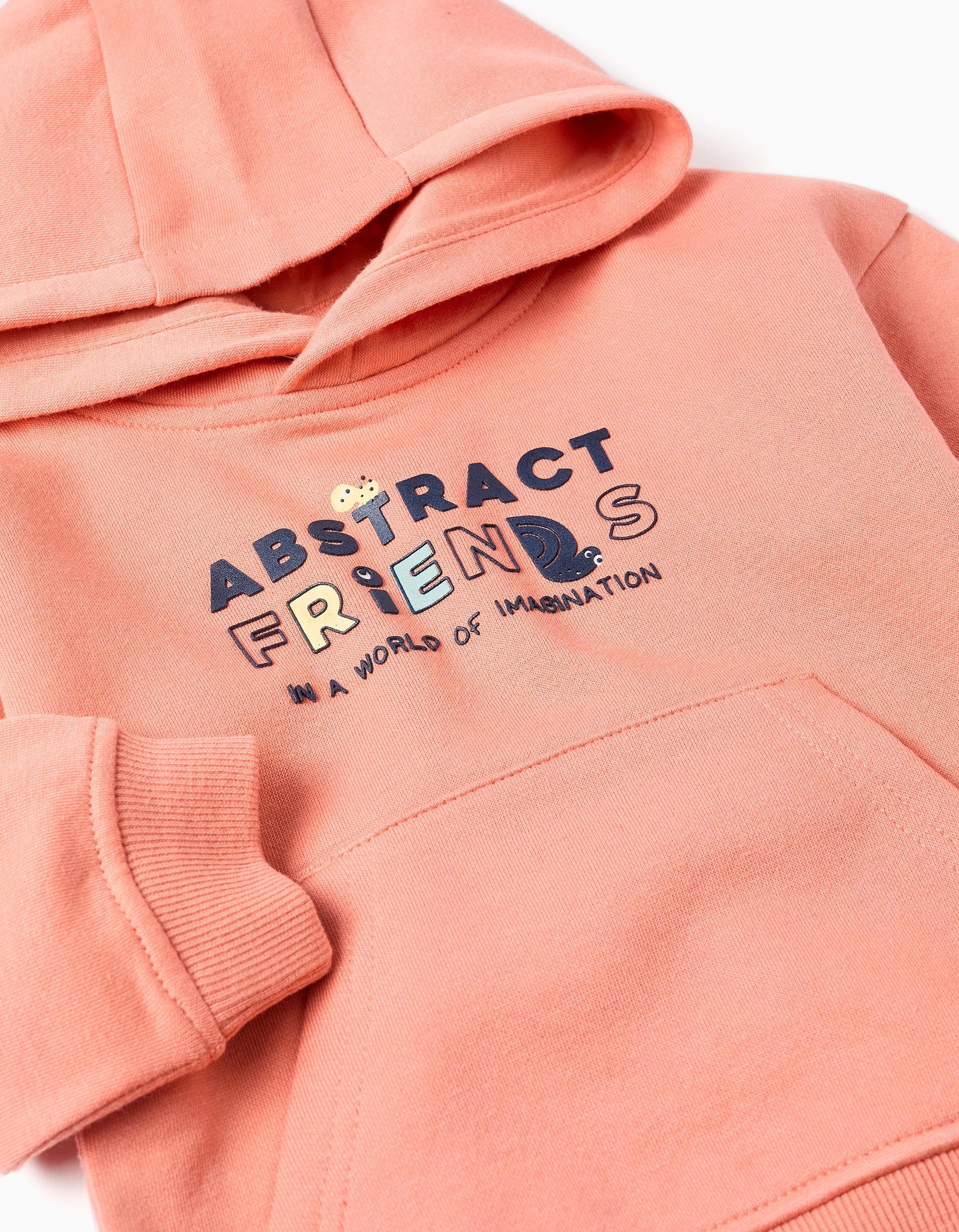 Baby Boy's 'Abstract Friends' Print Hooded Sweatshirt, Orange