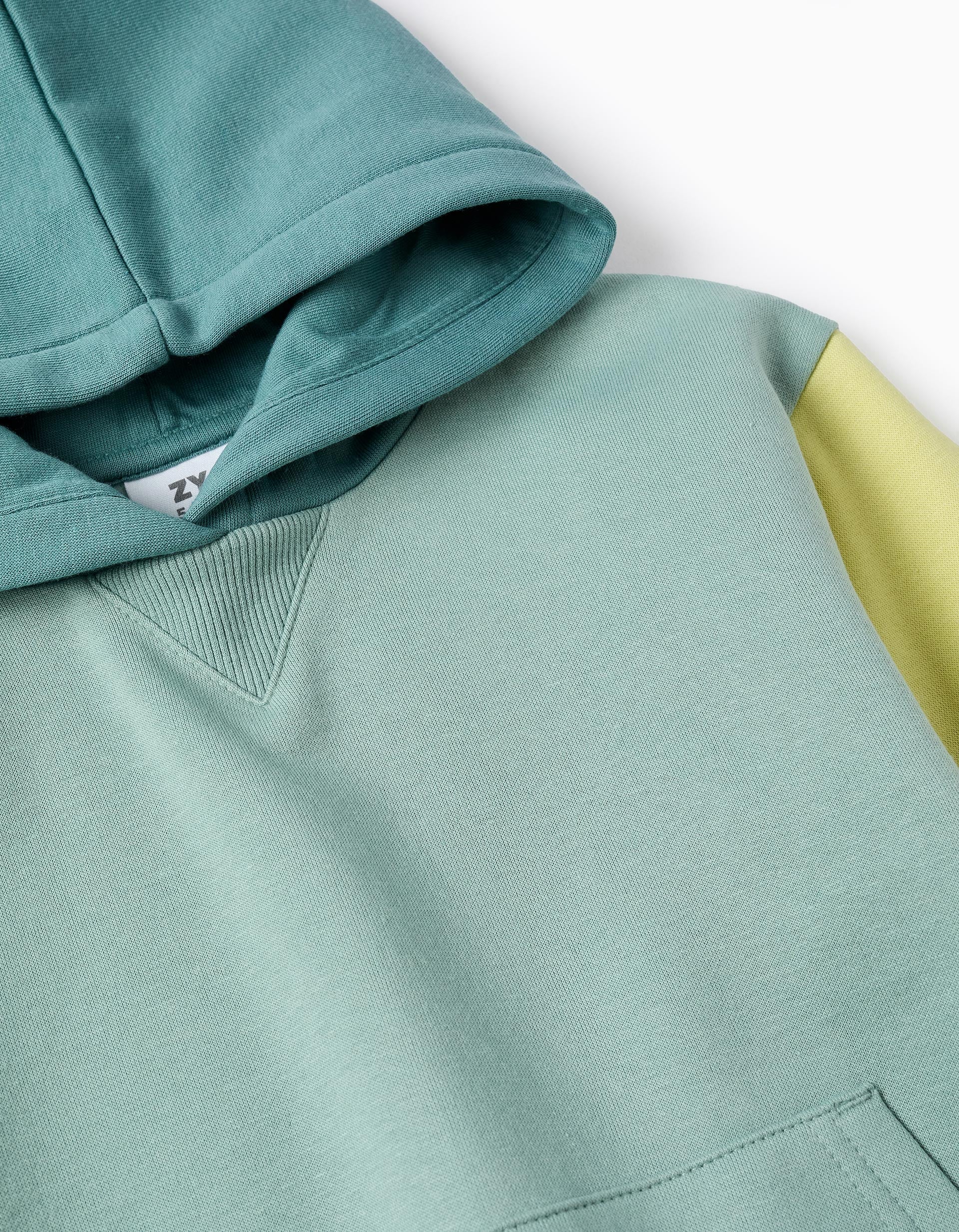 Boys' HoodGreen/Yellow/Grayed Sweatshirt,