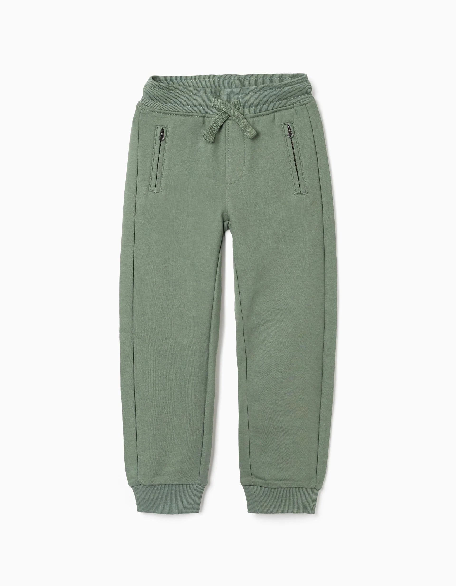 Boys' Slim Fit Jogger Pants with Sealed Pockets, Green
