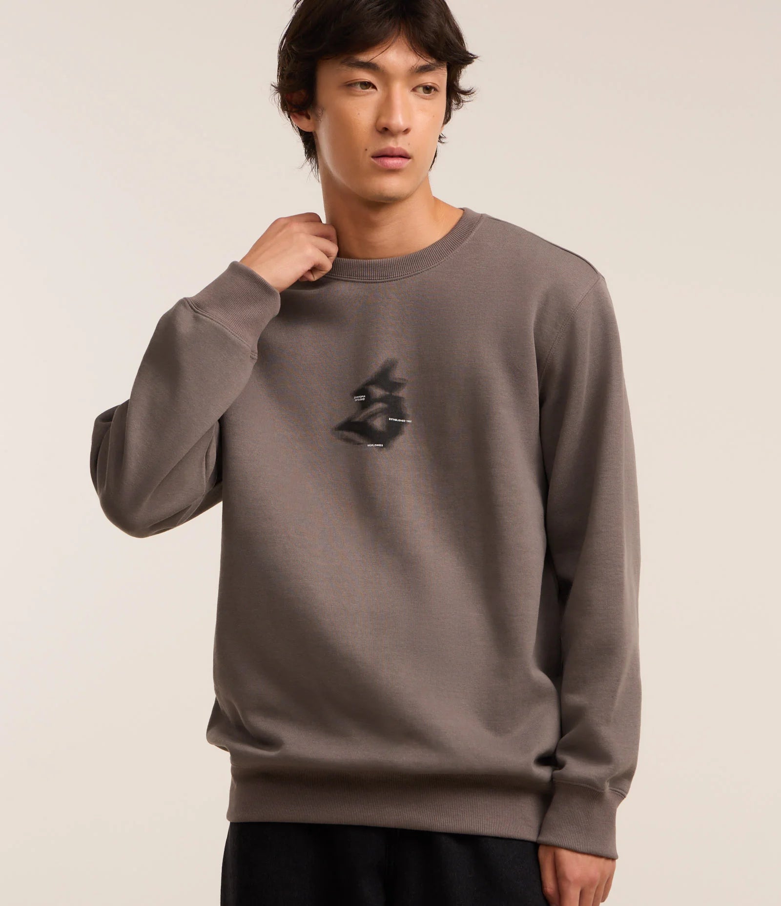 Gray Butterfly Collapse Zip-Up Fleece Jacket with Front and Back Print