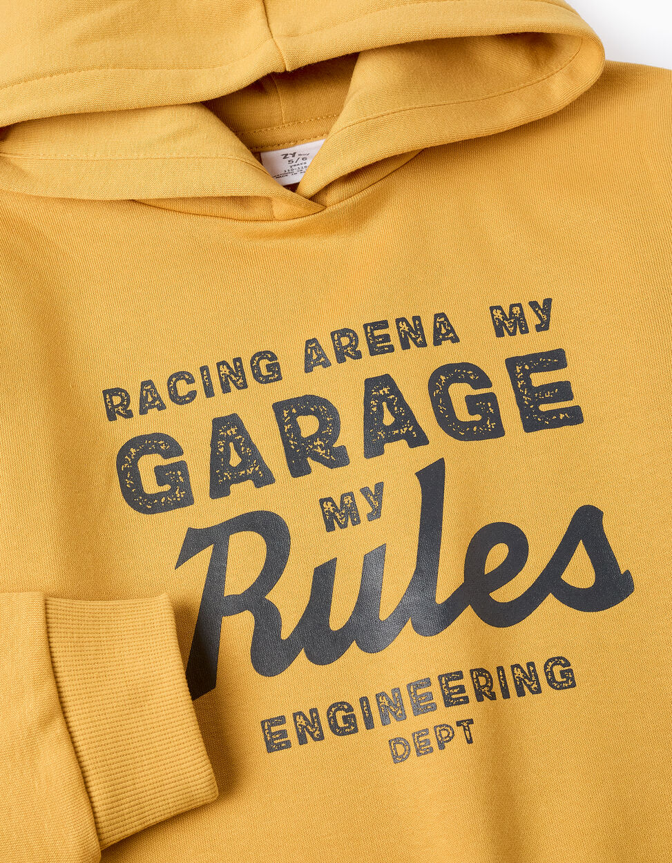 Fleece Hooded Jacket For Boys 'My Garage', Yellow