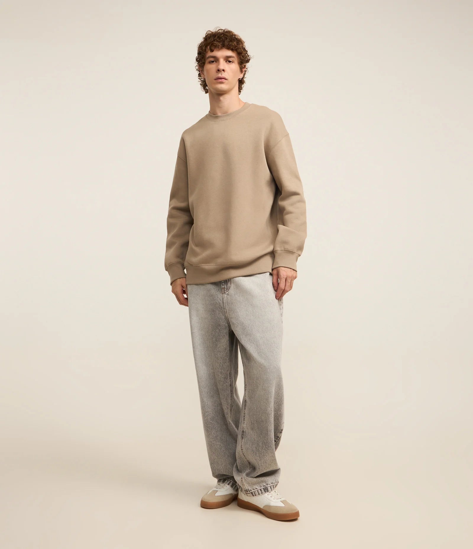 Relaxed Basic Gray Sweatshirt Jacket