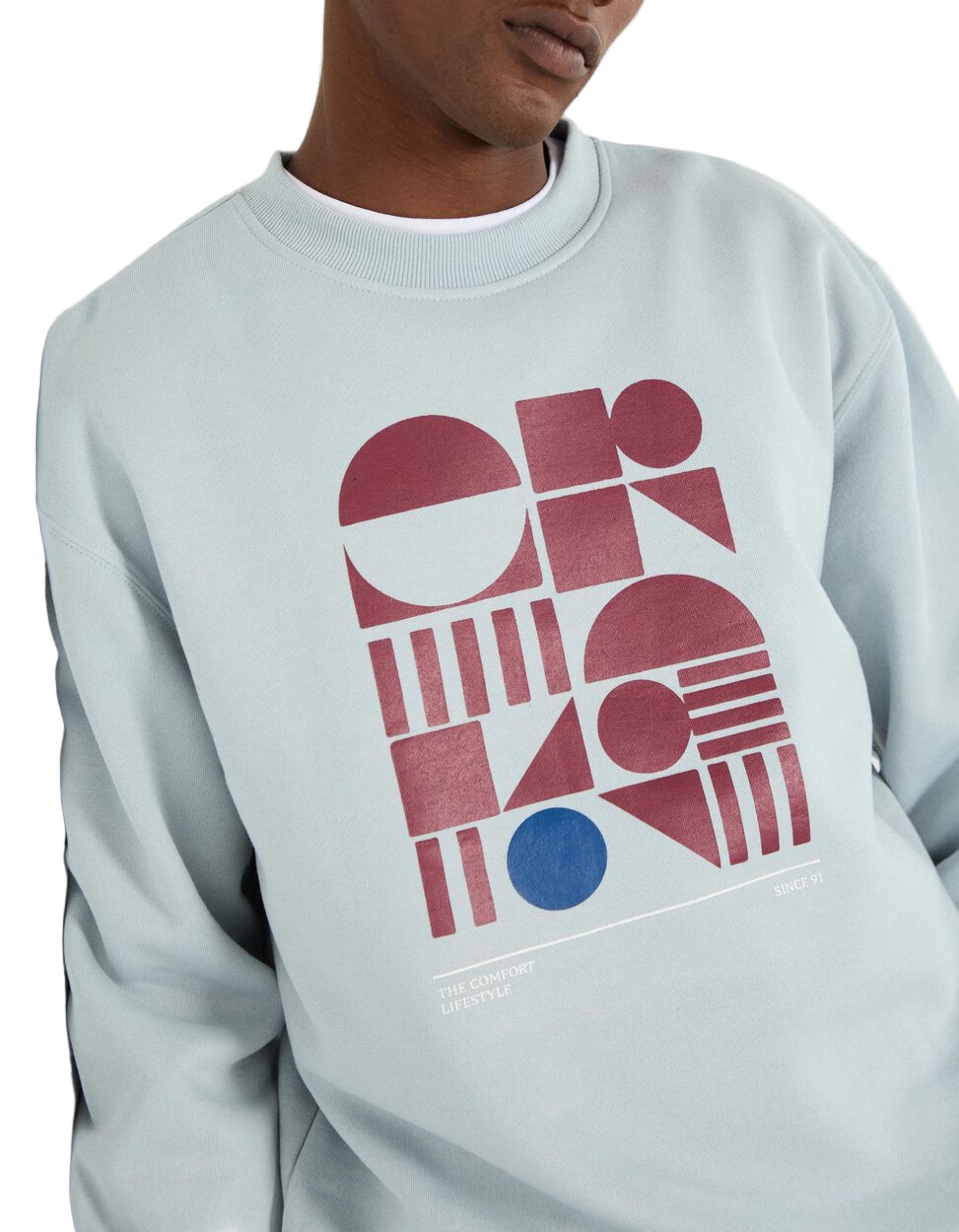 Men's Blue Plush Sweatshirt