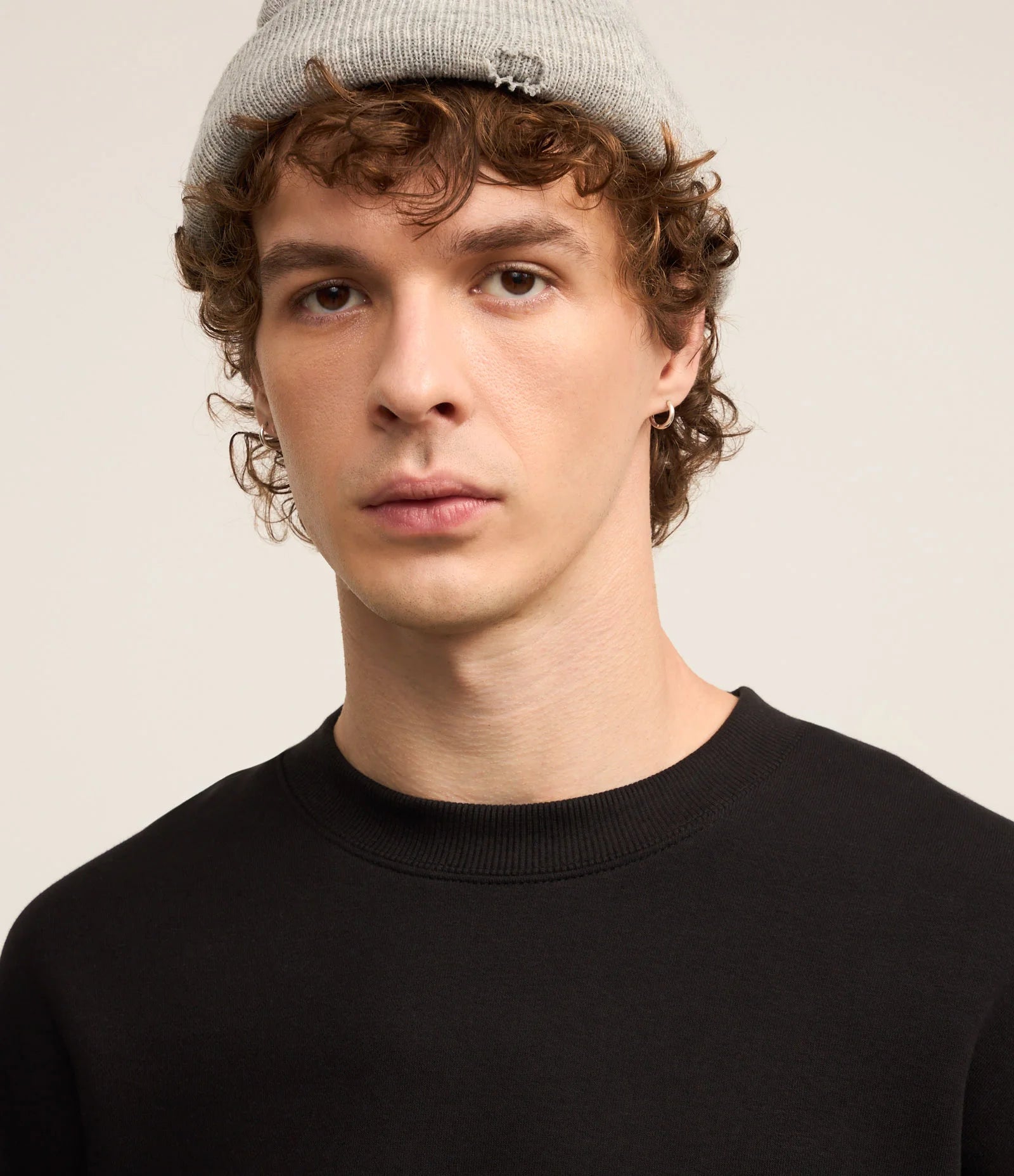 Relaxed Basic Black Sweatshirt Jacket