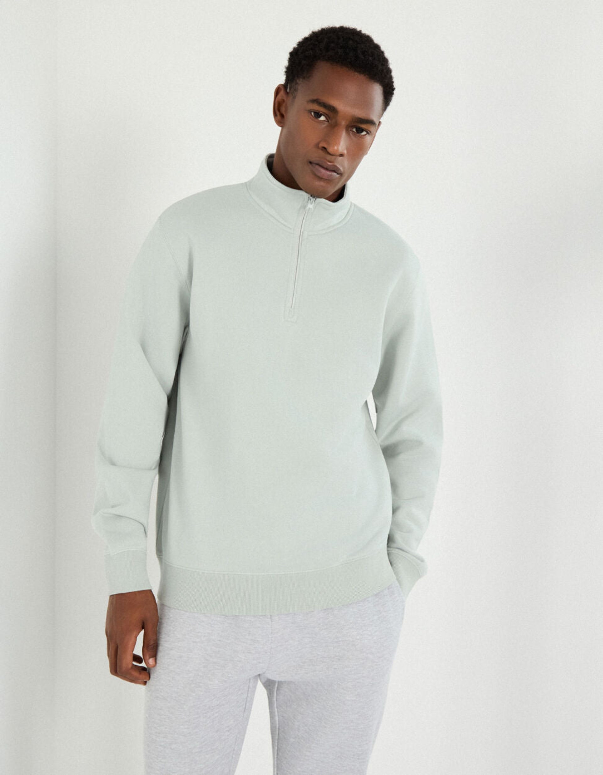Men's Zip-Up Sweatshirt, Light Green