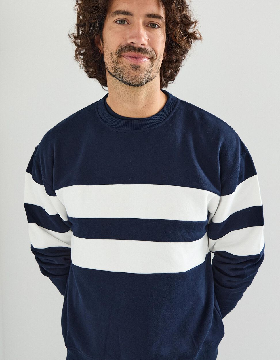 Dark Blue Men's Plush Sweatshirt