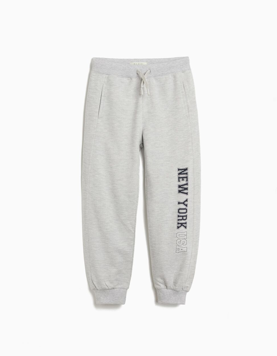 Boys' Light Gray Plush Jogging Pants