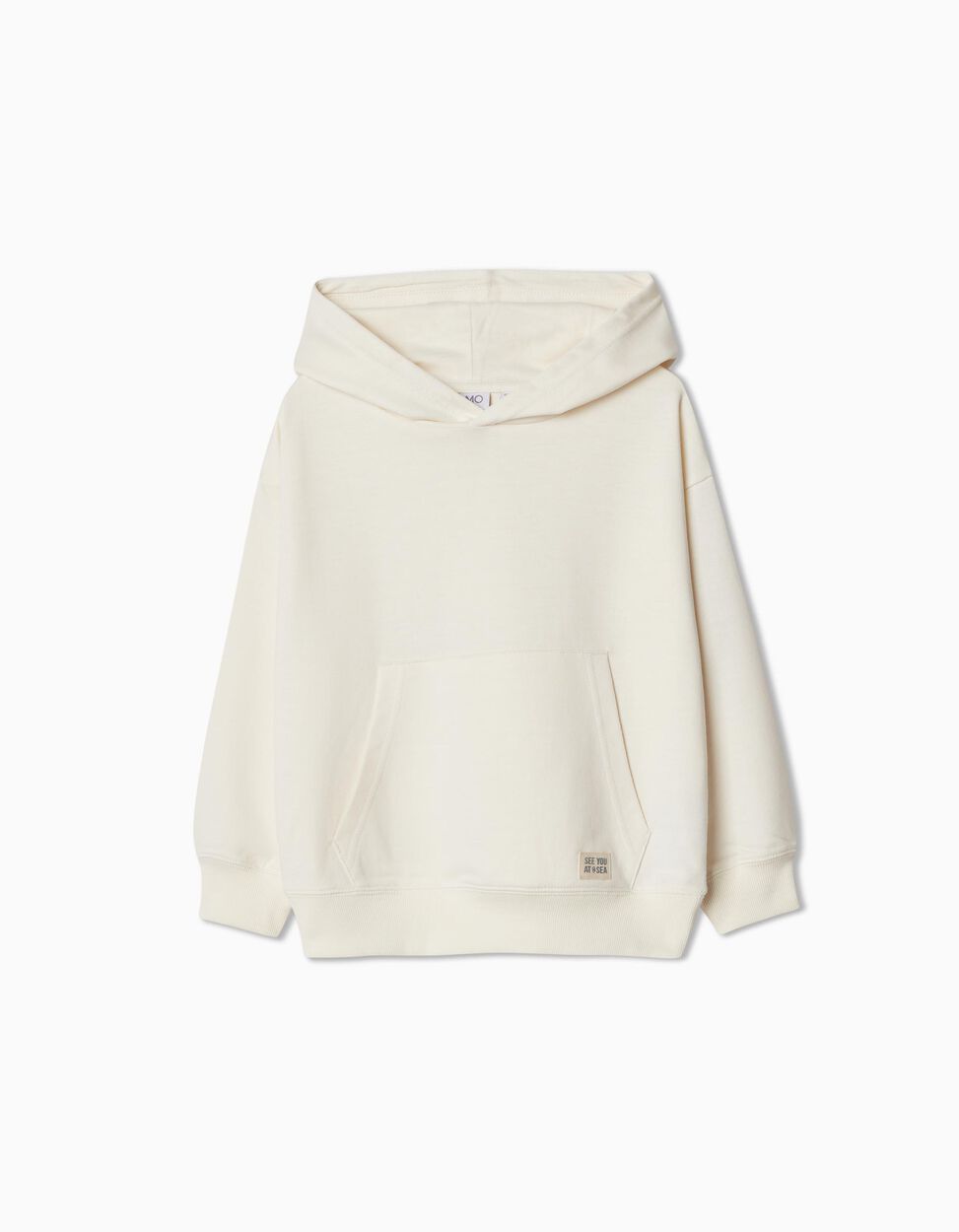 Fleece Hooded Sweatshirt, Boy, OFF-WHITE