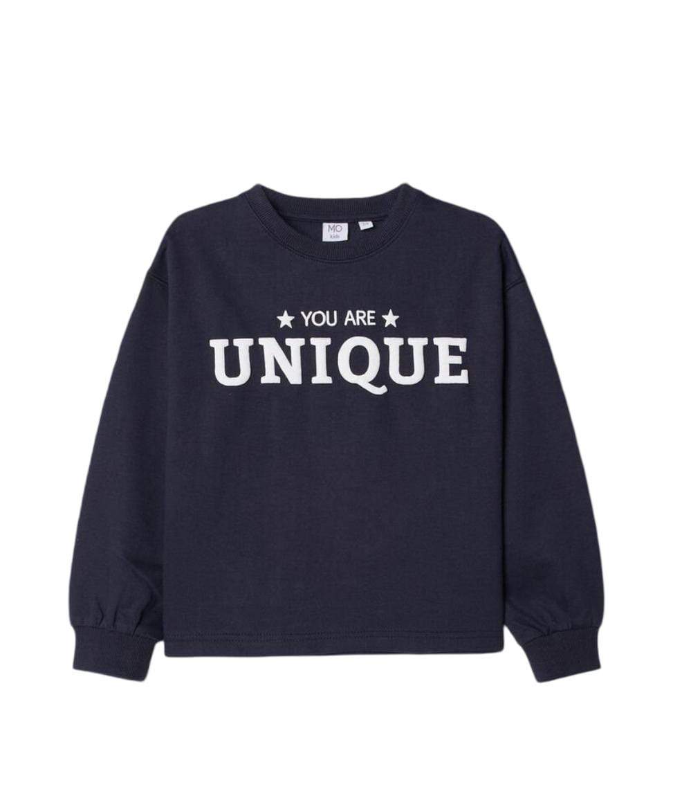 Girl's Plush Sweatshirt, Dark Blue