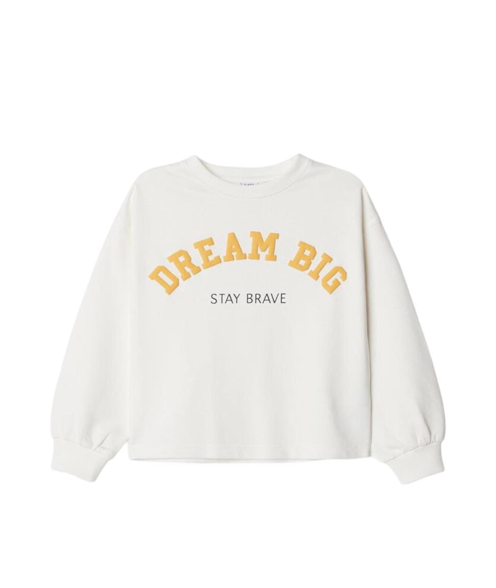 Girl's White Plush Sweatshirt