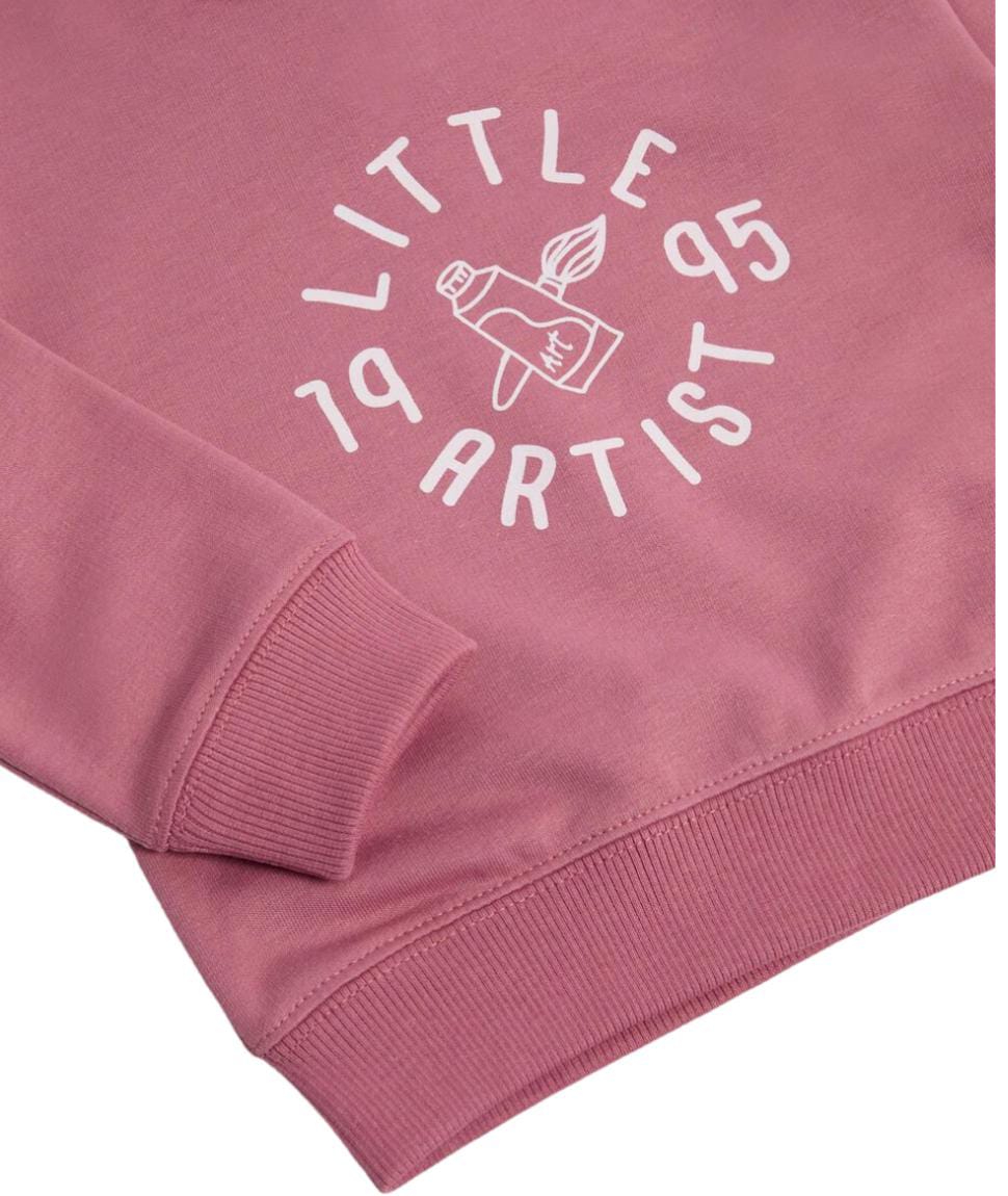 Baby Girl Plush Sweatshirt, Dark Pink