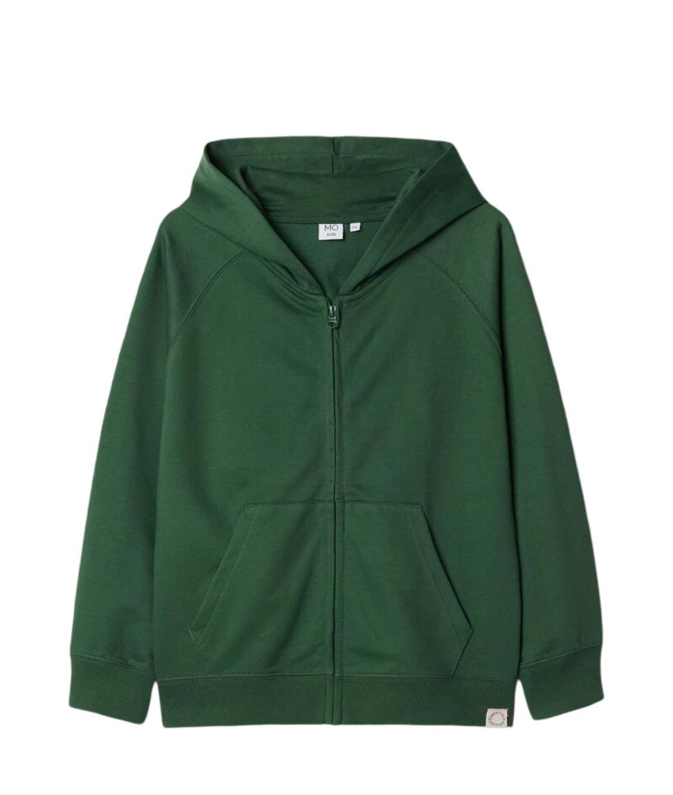 Zipper Hooded Plush Coat, Boy, Green