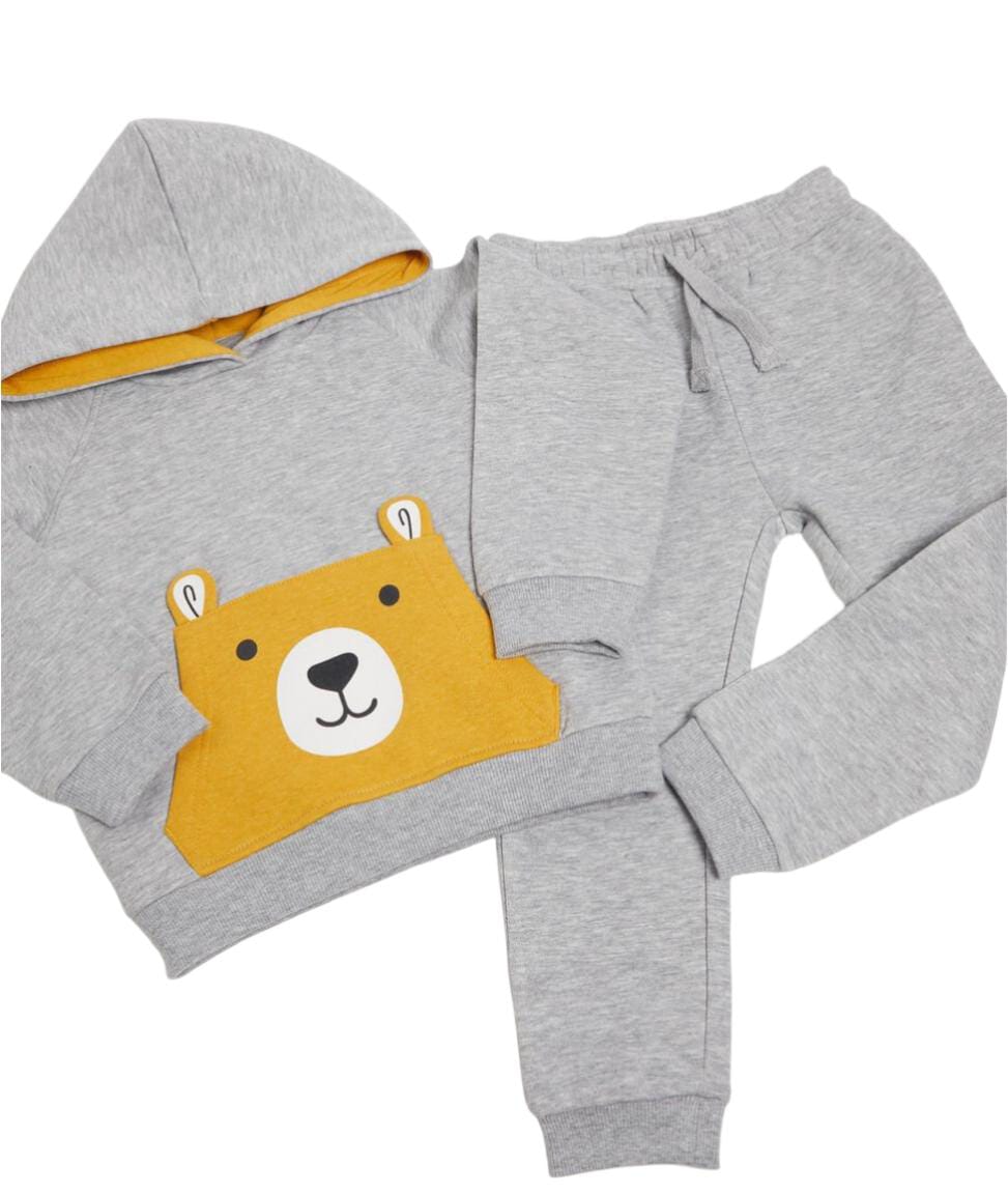 Hooded Tracksuit, Baby Boy, Light Grey