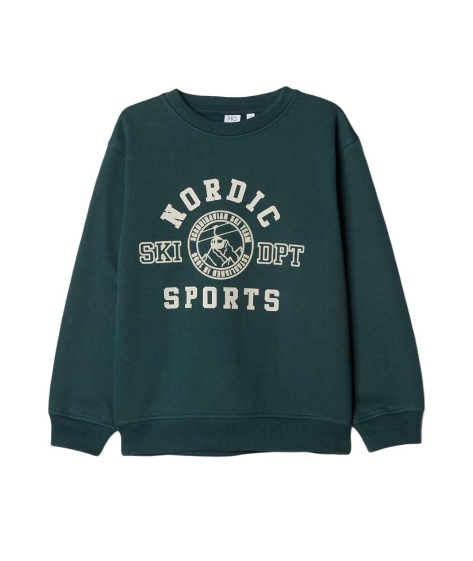 Dark Green Boy's Plush Sweatshirt