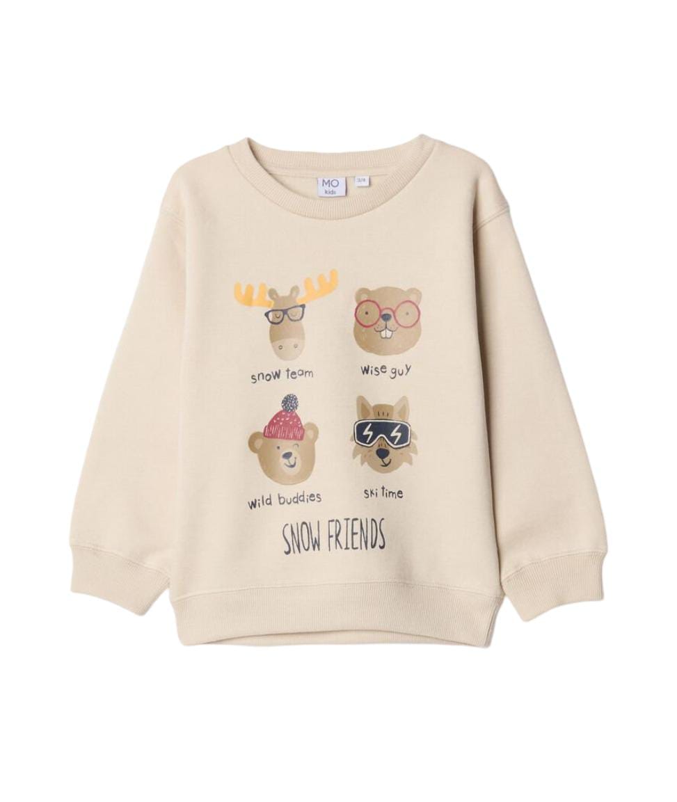 Baby Boy's Plush Sweatshirt, Light Beige