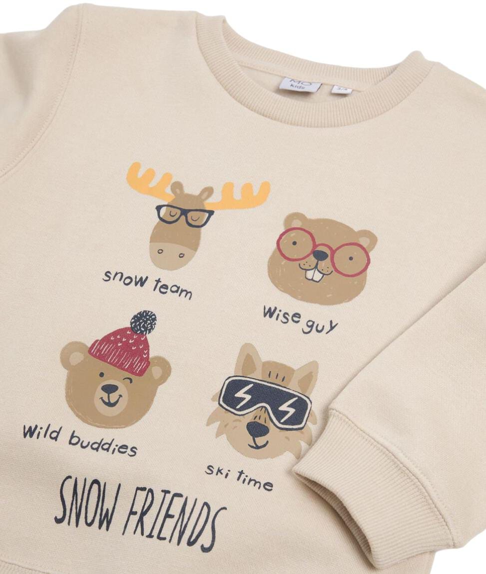 Baby Boy's Plush Sweatshirt, Light Beige